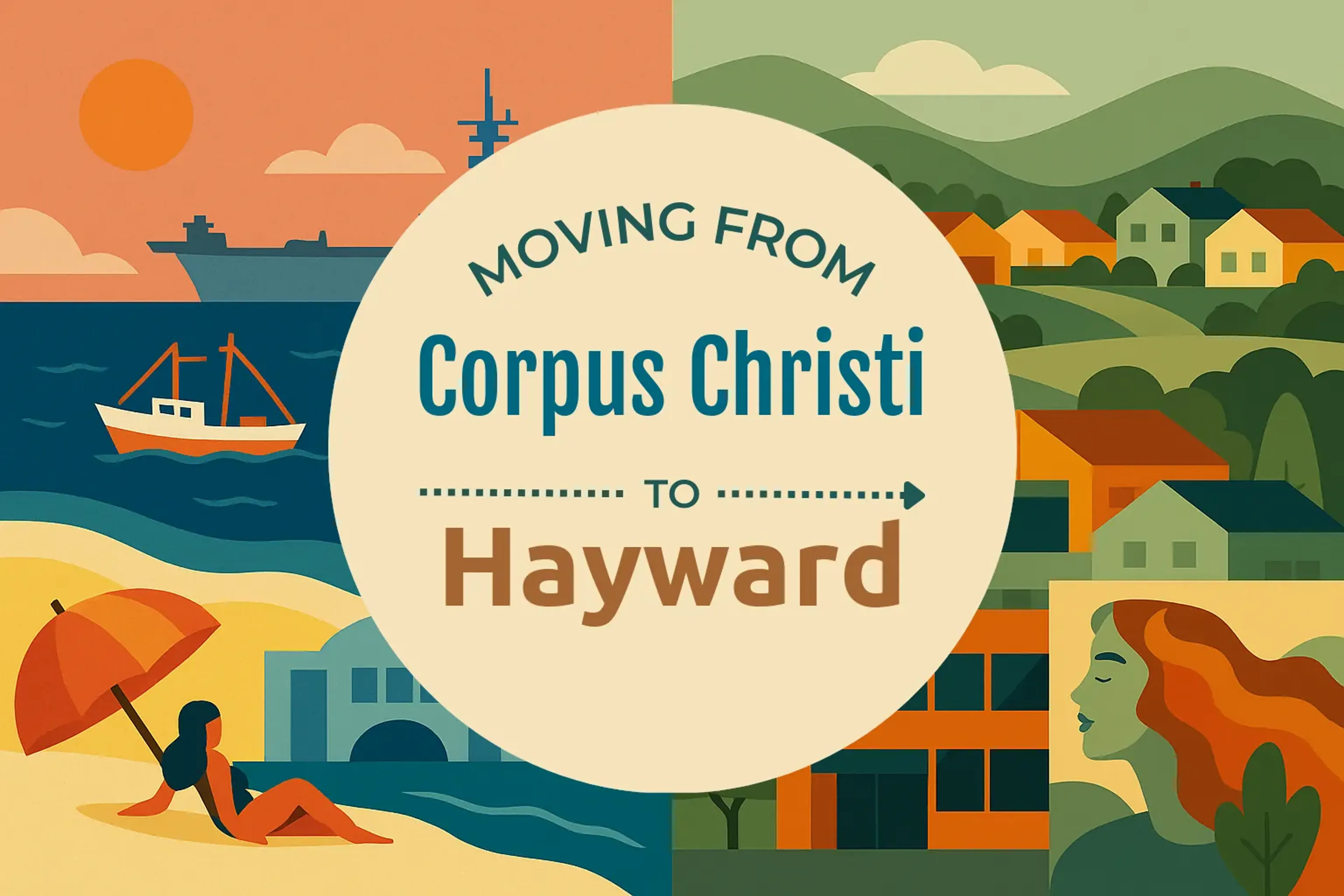 Side-by-side comparison of Corpus Christi to Hayward moving companies