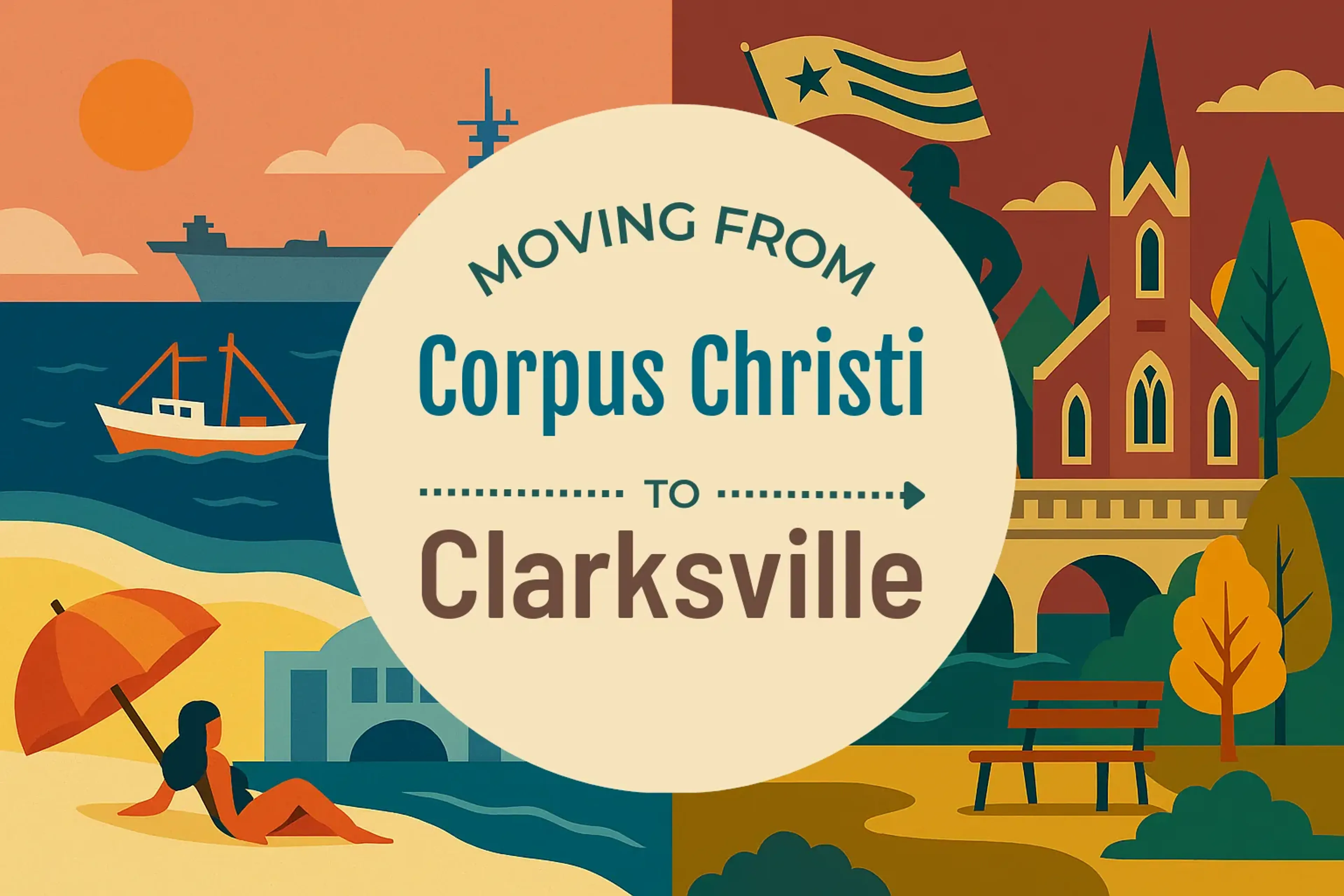 Side-by-side comparison of Corpus Christi to Clarksville moving companies