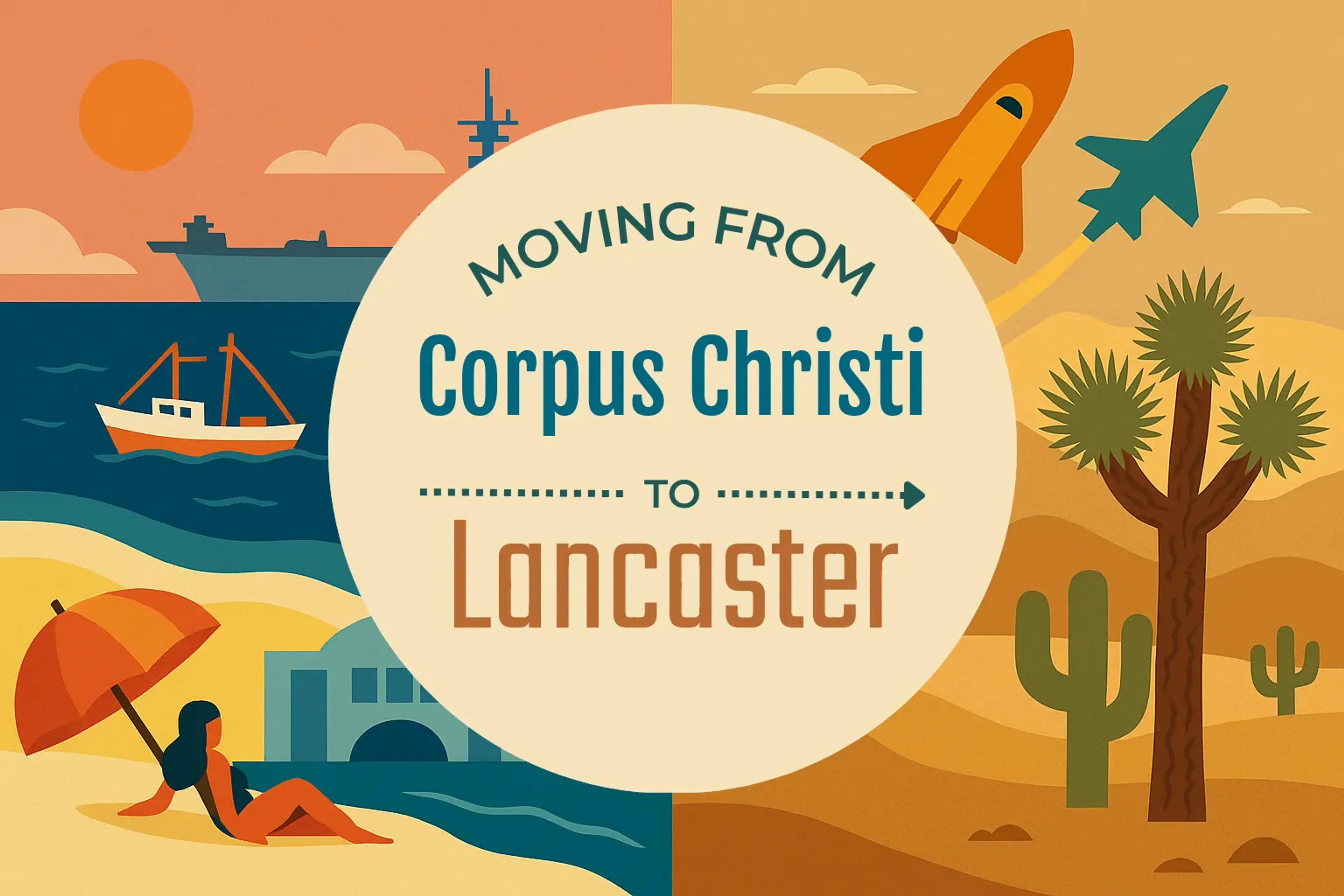 Side-by-side comparison of Corpus Christi to Lancaster moving companies