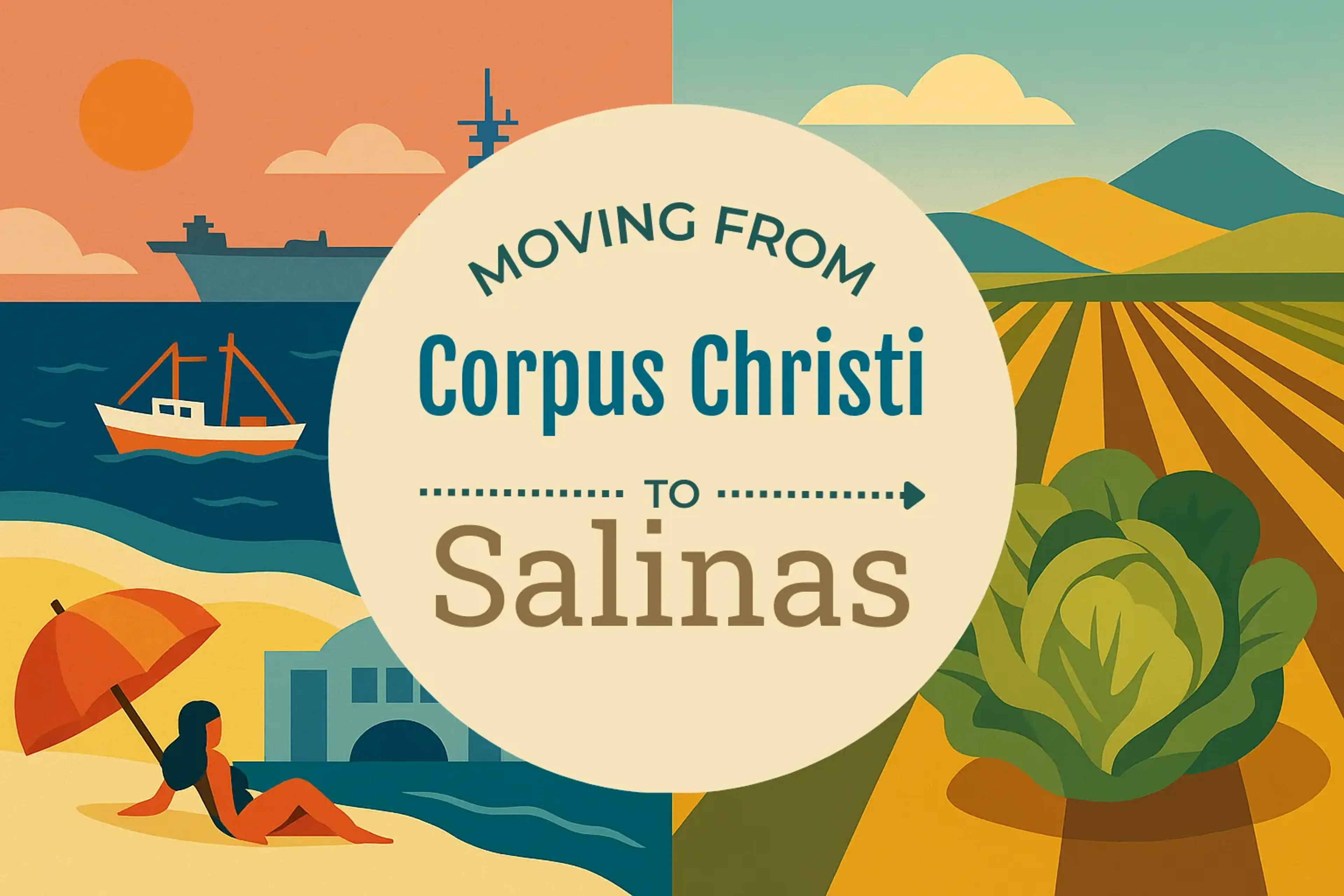 Side-by-side comparison of Corpus Christi to Salinas moving companies