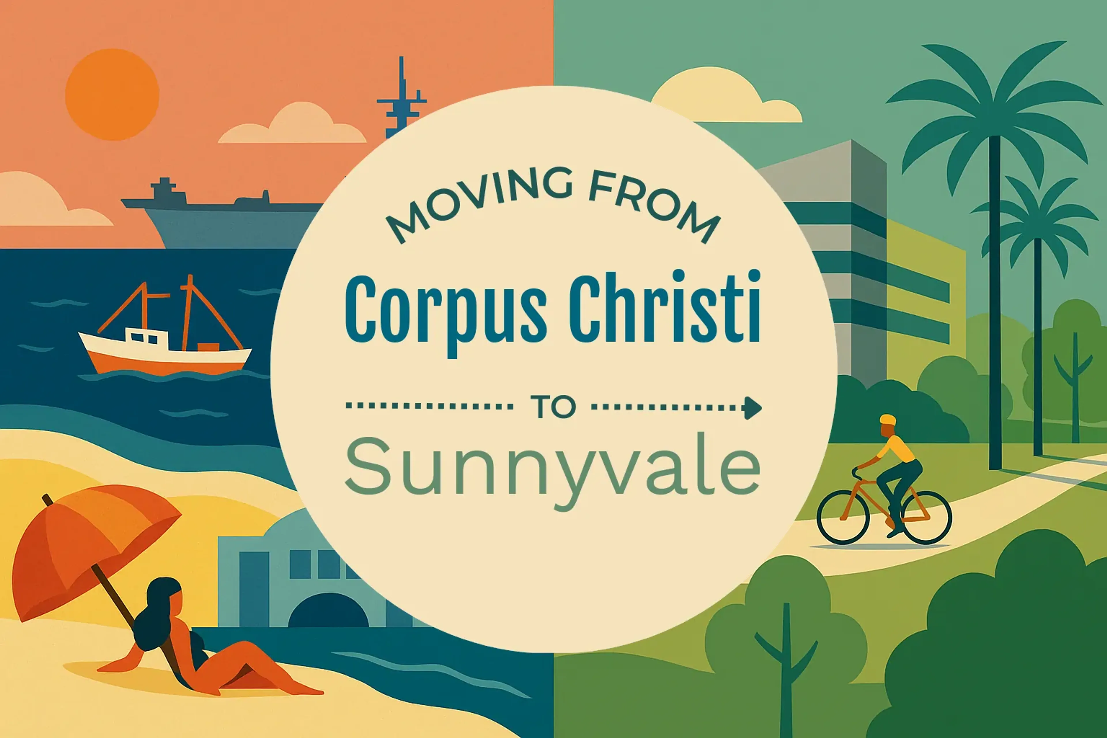 Side-by-side comparison of Corpus Christi to Sunnyvale moving companies