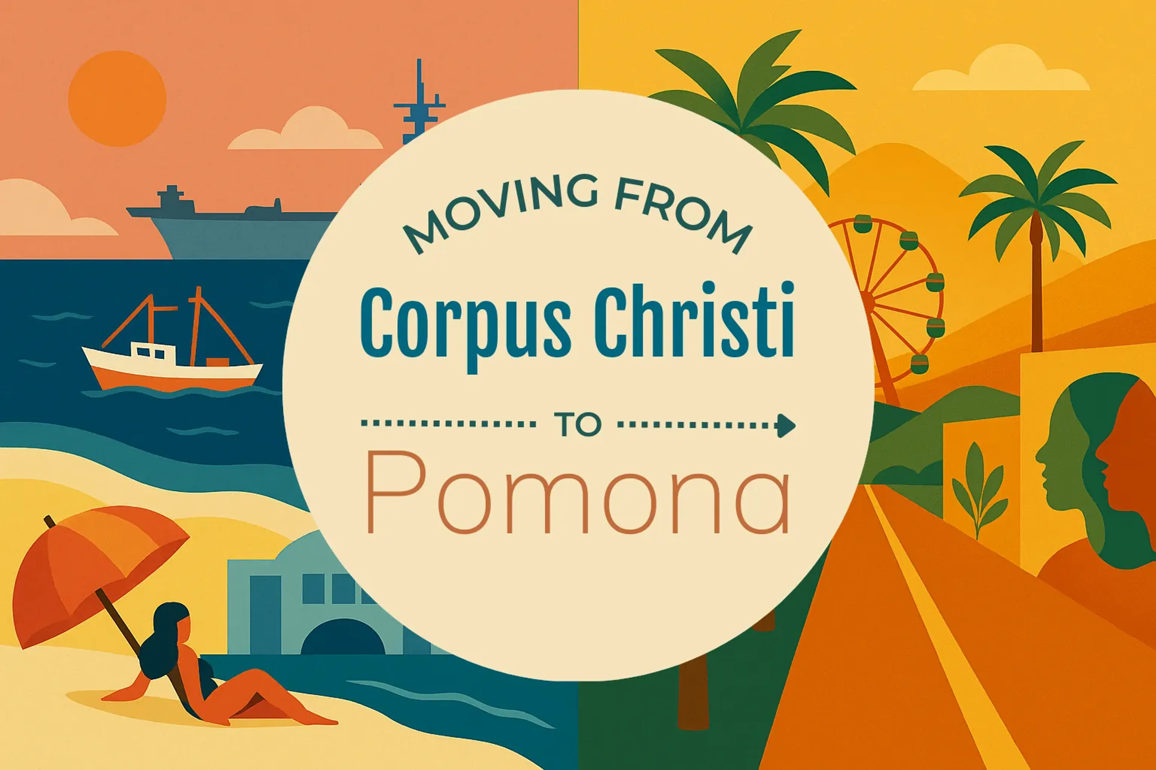Side-by-side comparison of Corpus Christi to Pomona moving companies