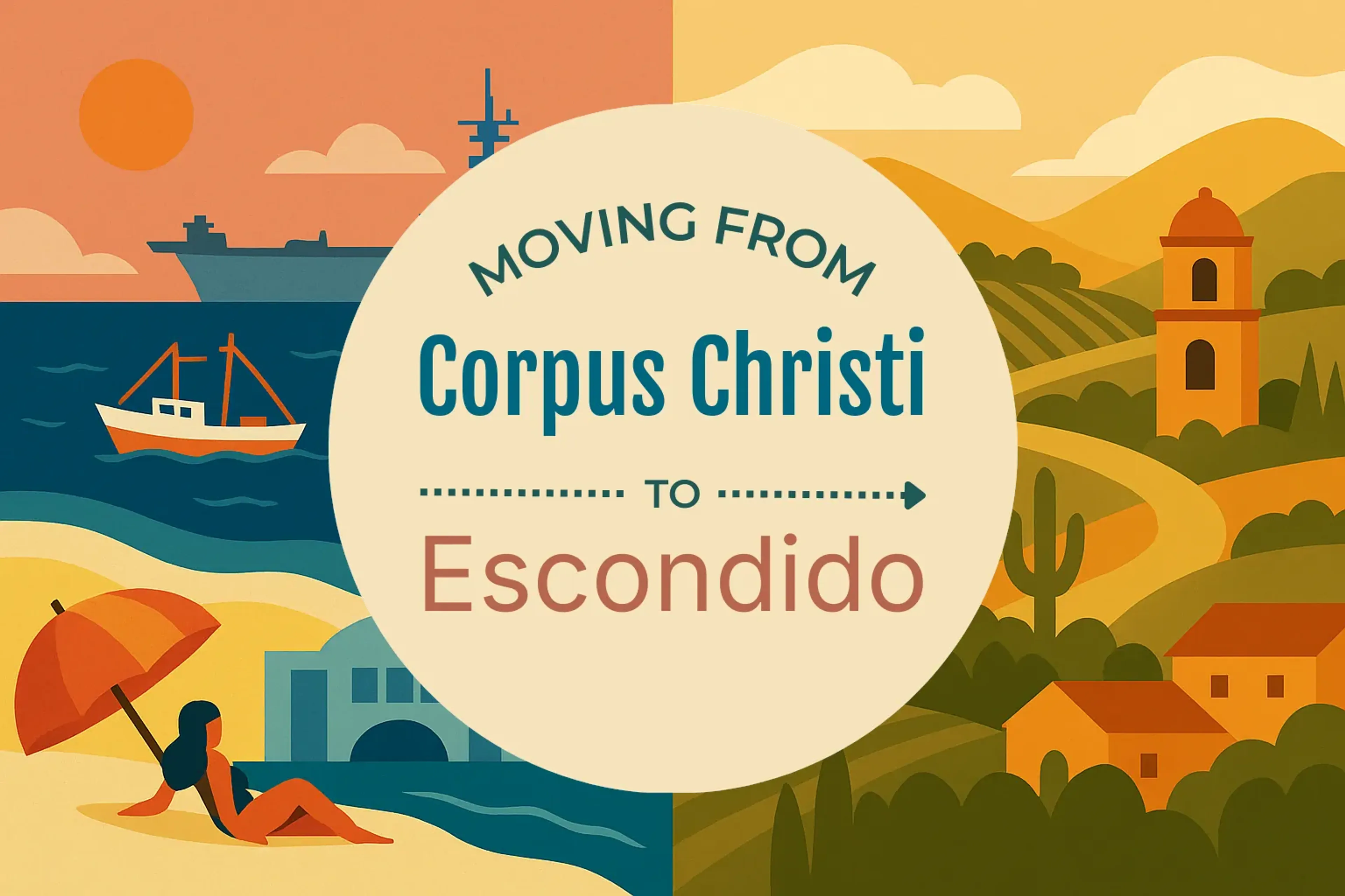 Side-by-side comparison of Corpus Christi to Escondido moving companies