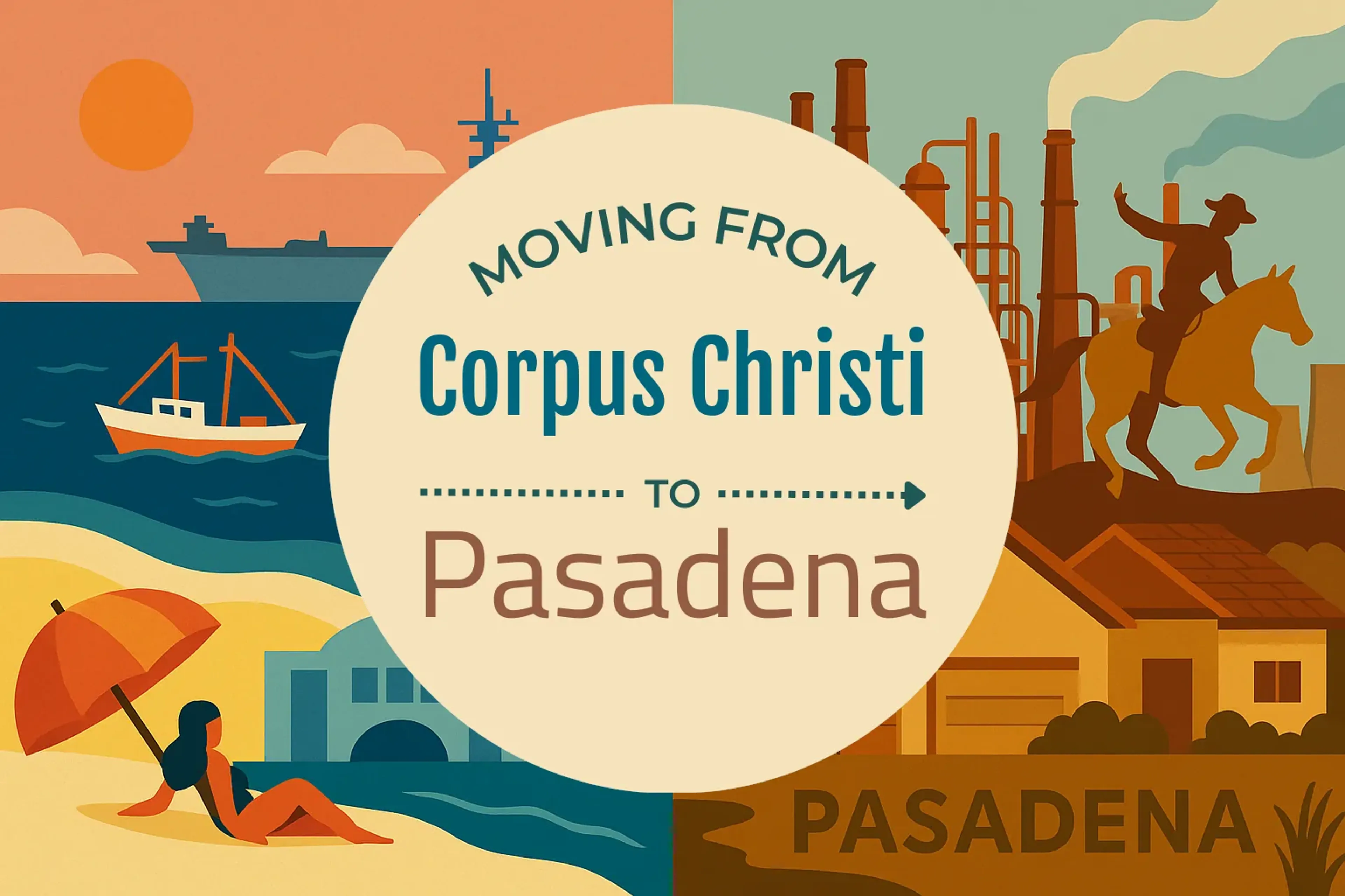 Side-by-side comparison of Corpus Christi to Pasadena moving companies