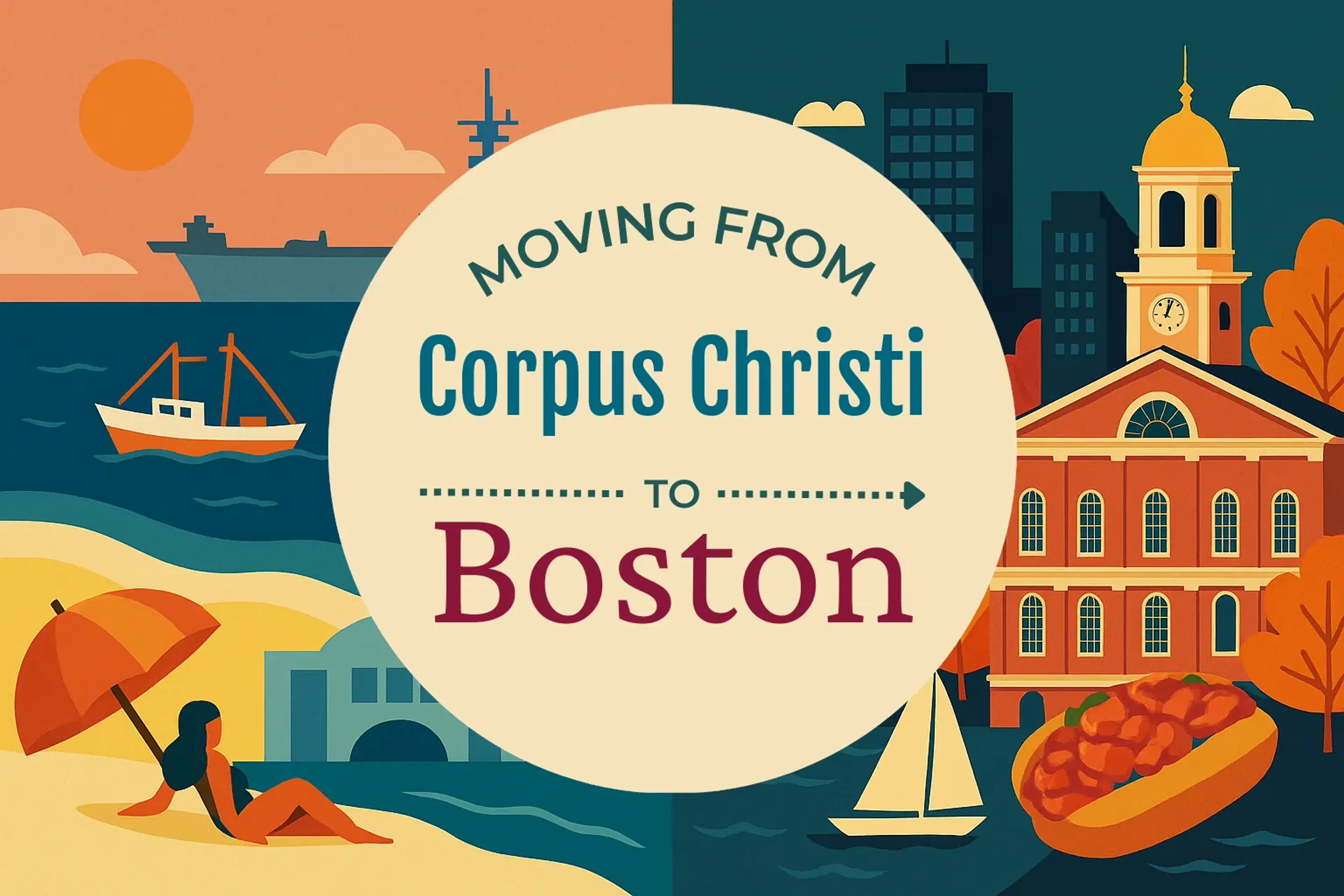 Side-by-side comparison of Corpus Christi to Boston moving companies