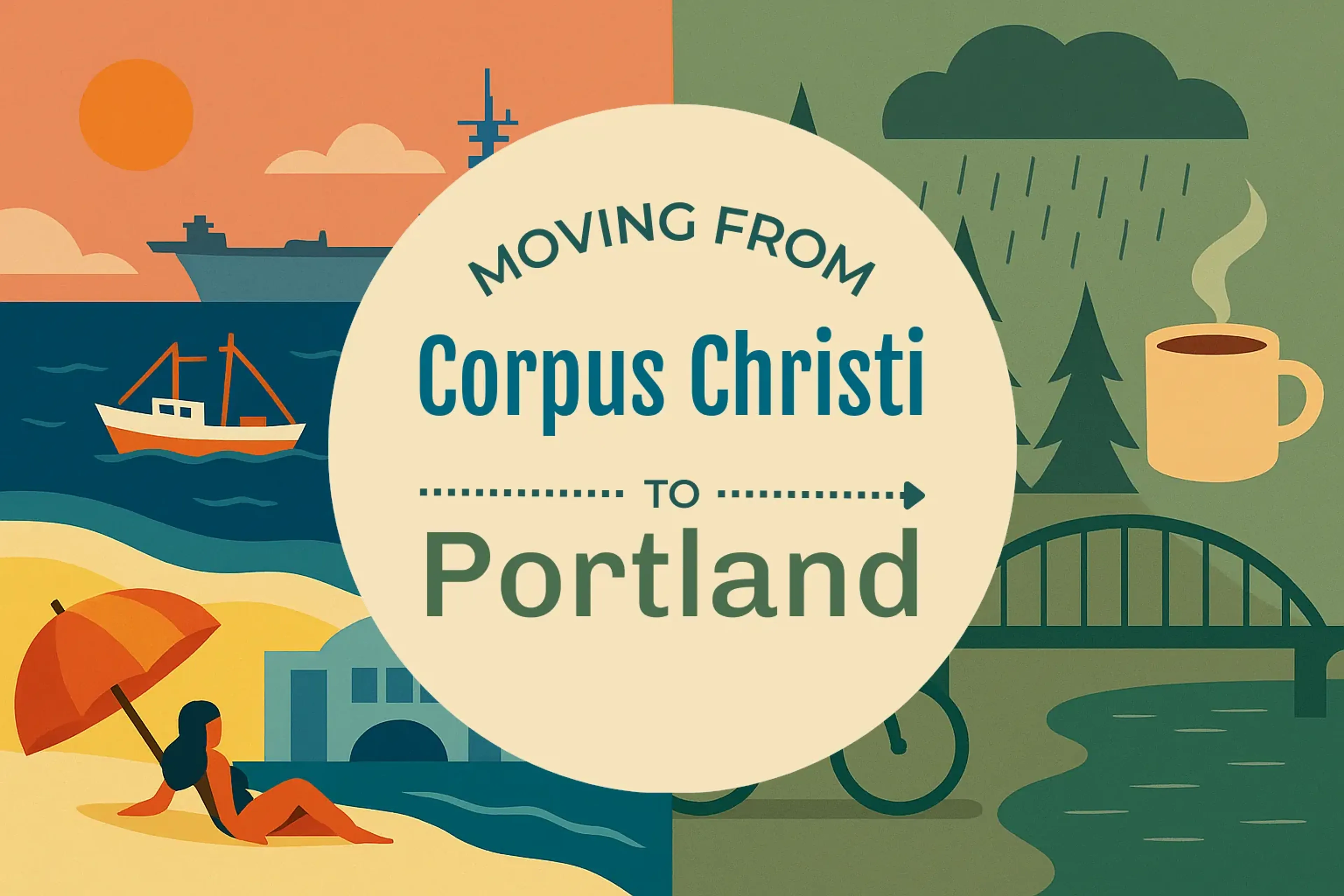 Side-by-side comparison of Corpus Christi to Portland moving companies