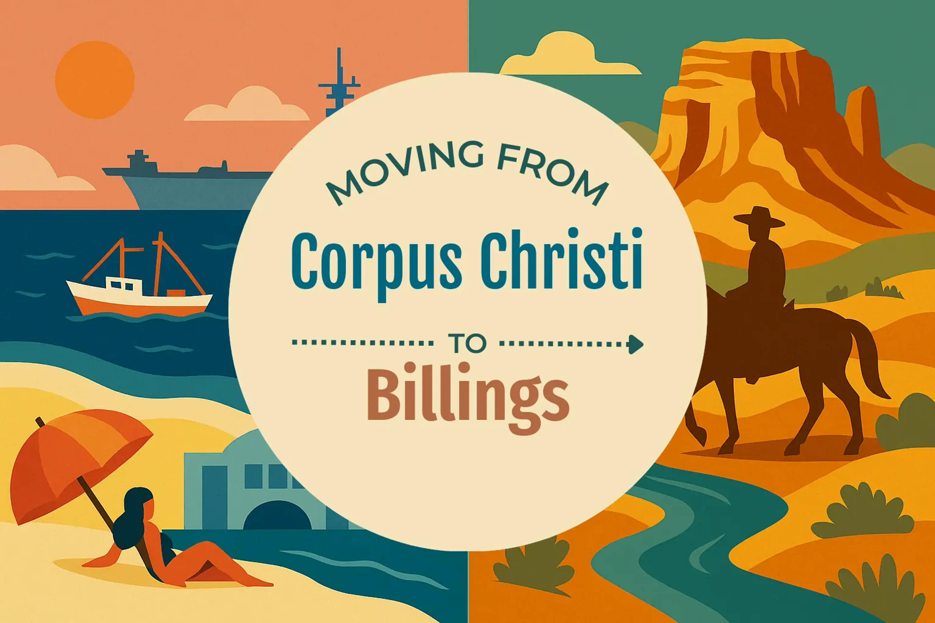 Side-by-side comparison of Corpus Christi to Billings moving companies