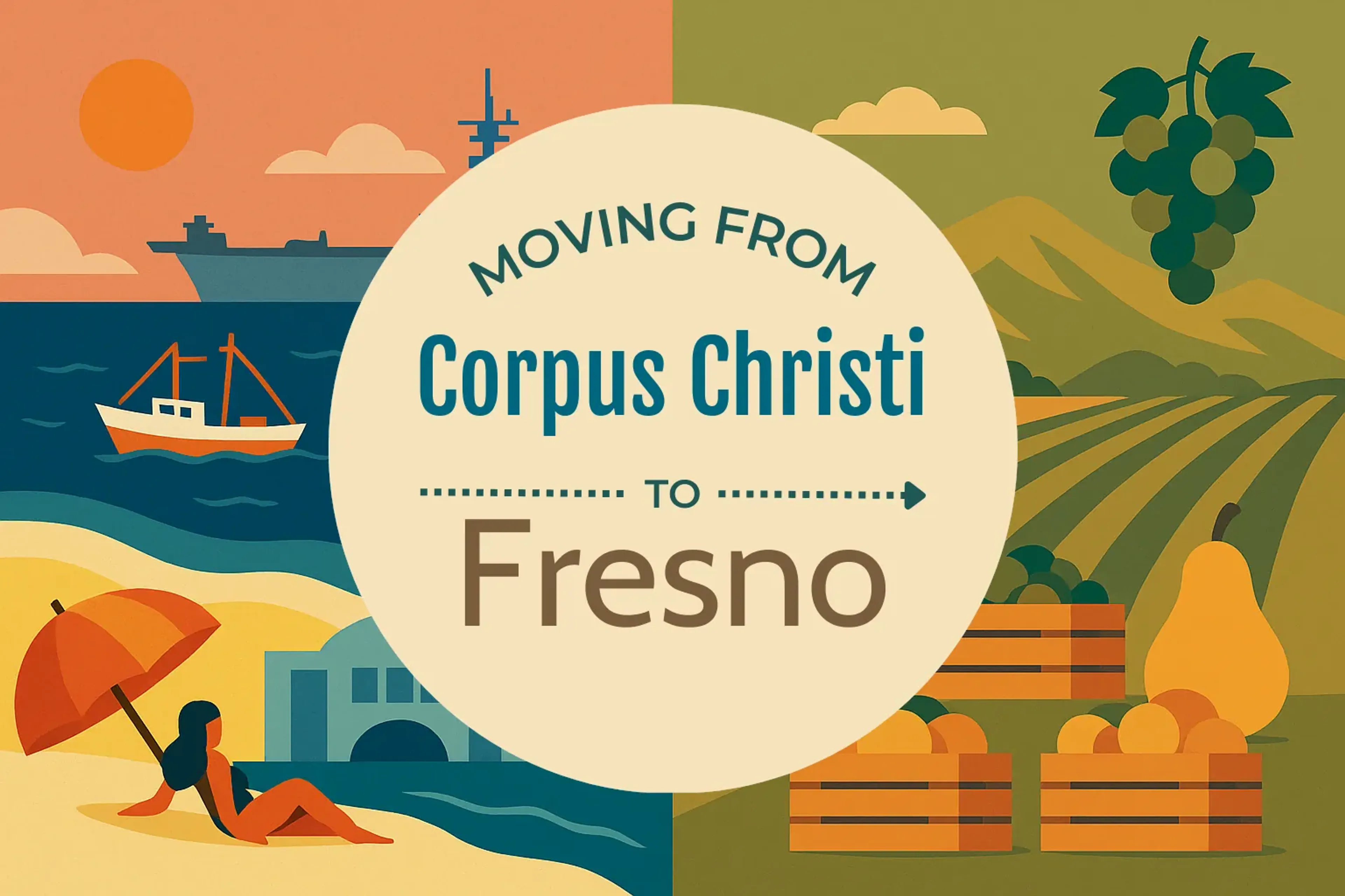 Side-by-side comparison of Corpus Christi to Fresno moving companies