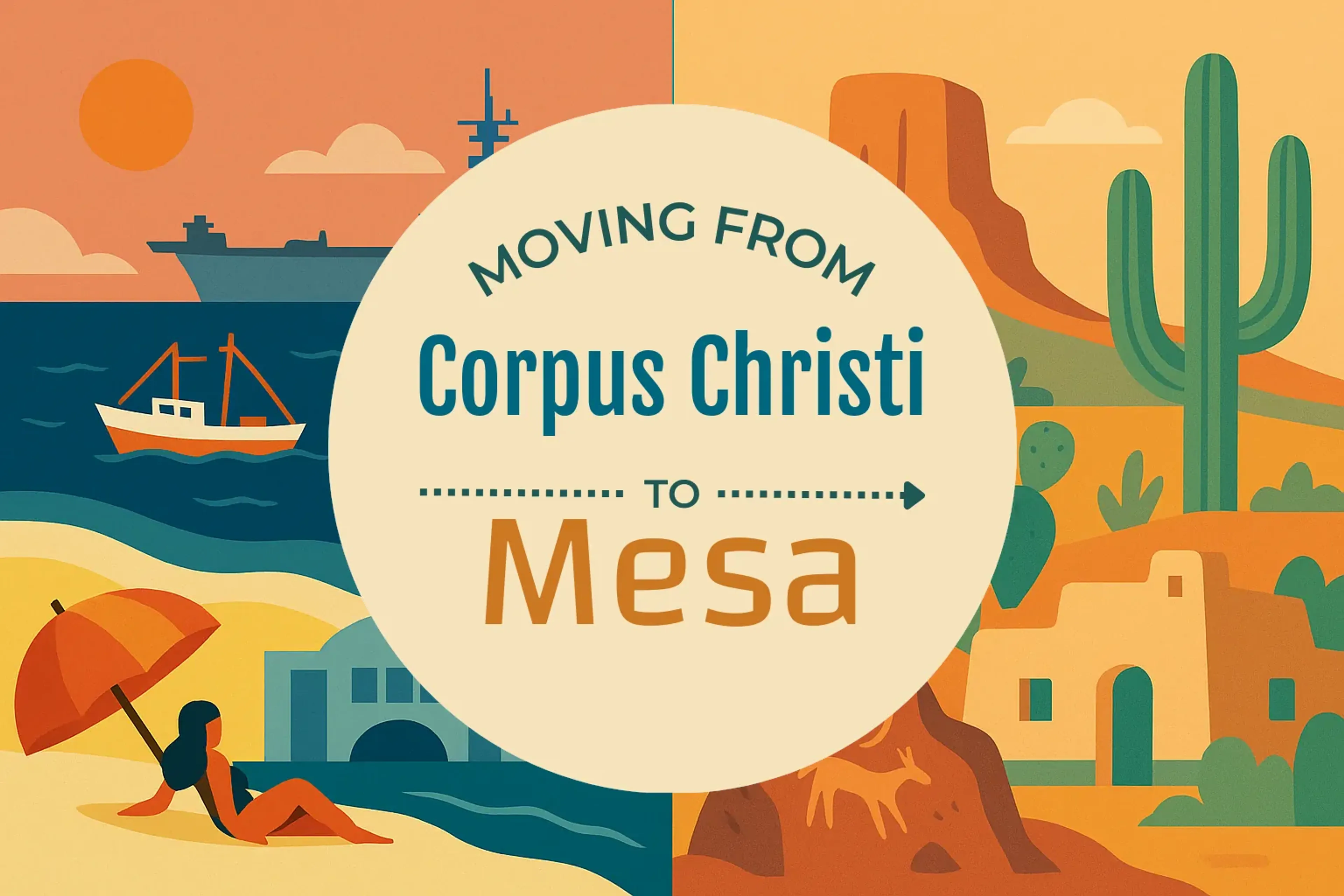 Side-by-side comparison of Corpus Christi to Mesa moving companies