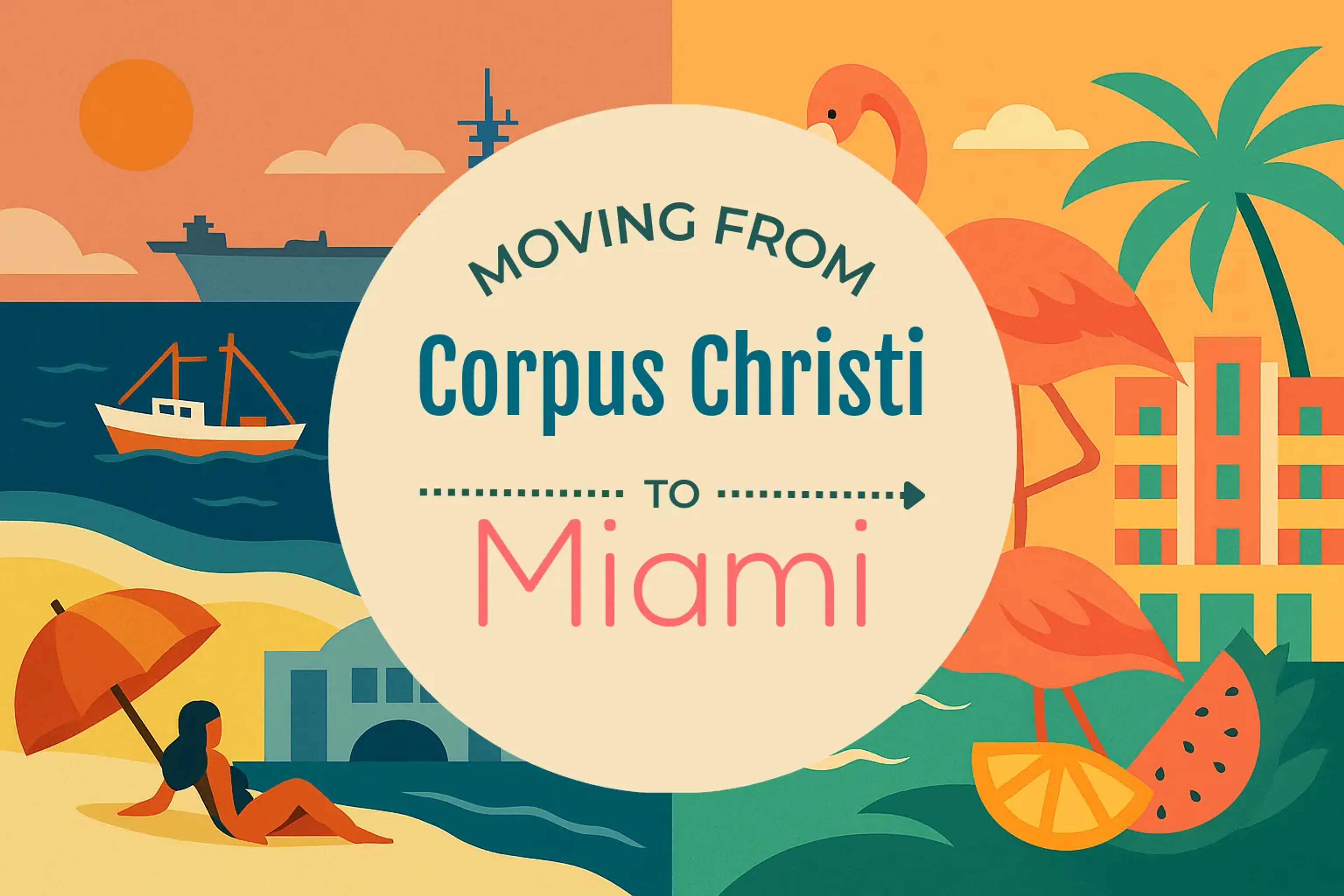 Side-by-side comparison of Corpus Christi to Miami moving companies