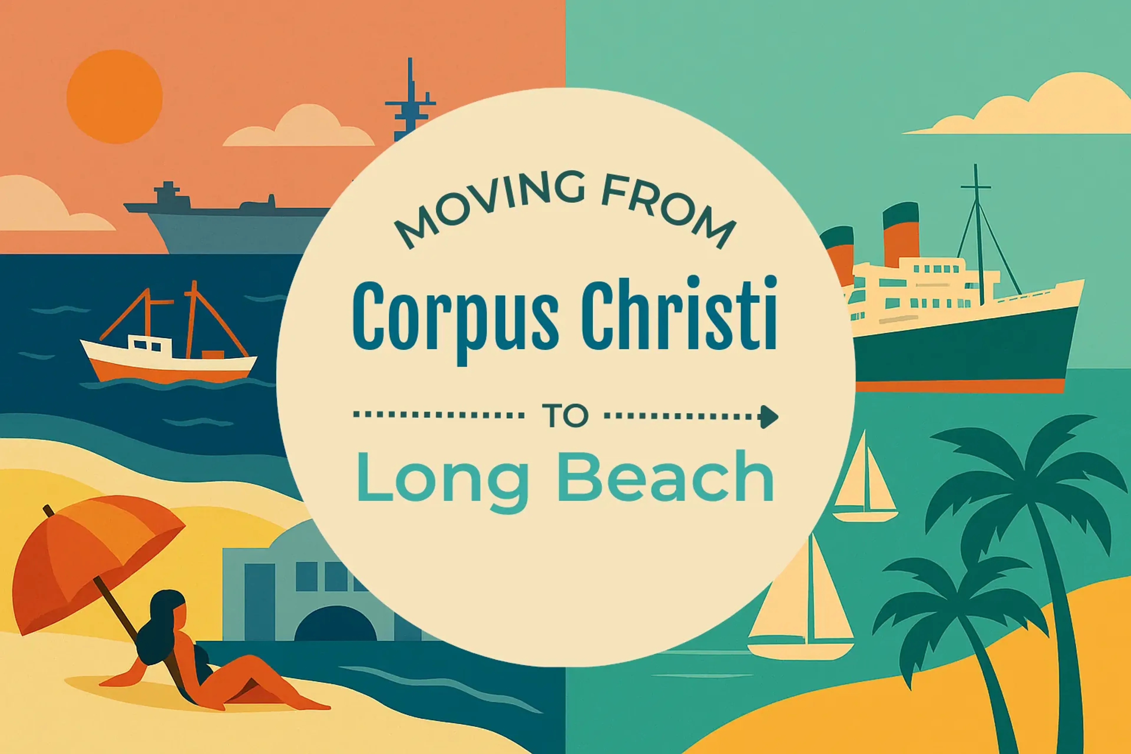 Side-by-side comparison of Corpus Christi to Long Beach moving companies