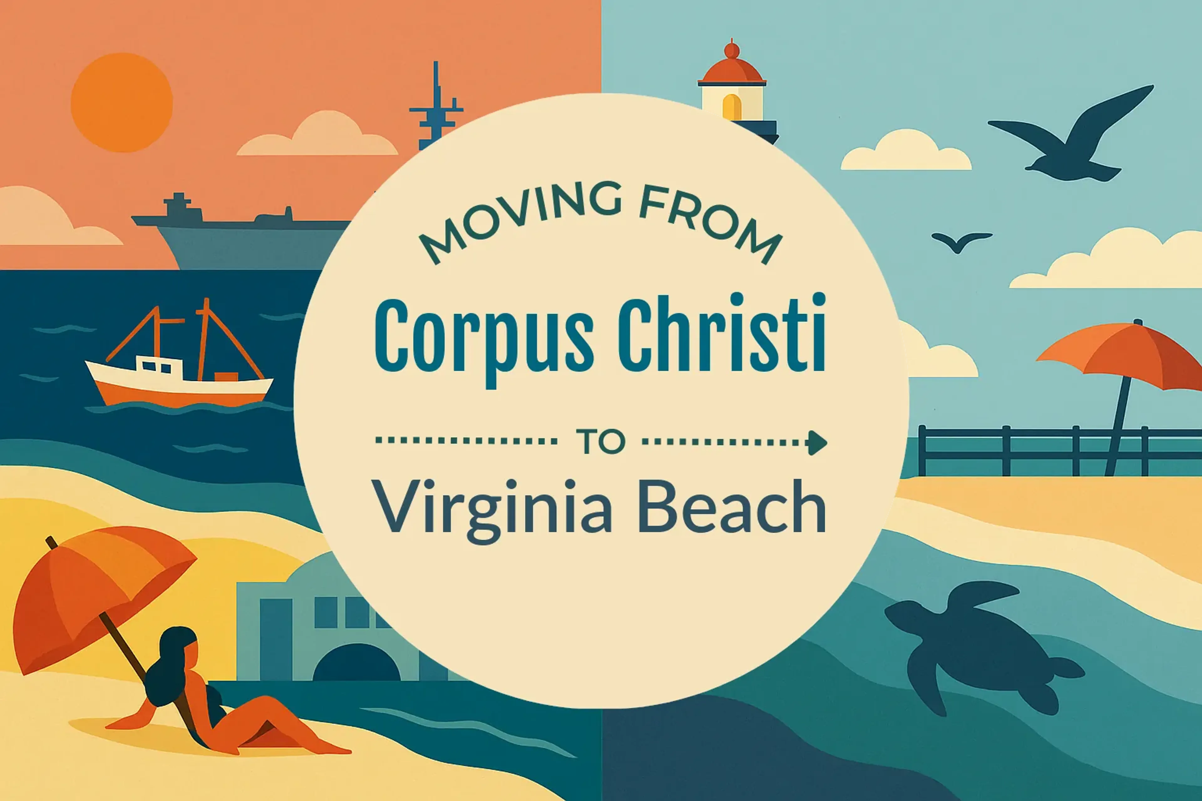 Side-by-side comparison of Corpus Christi to Virginia Beach moving companies