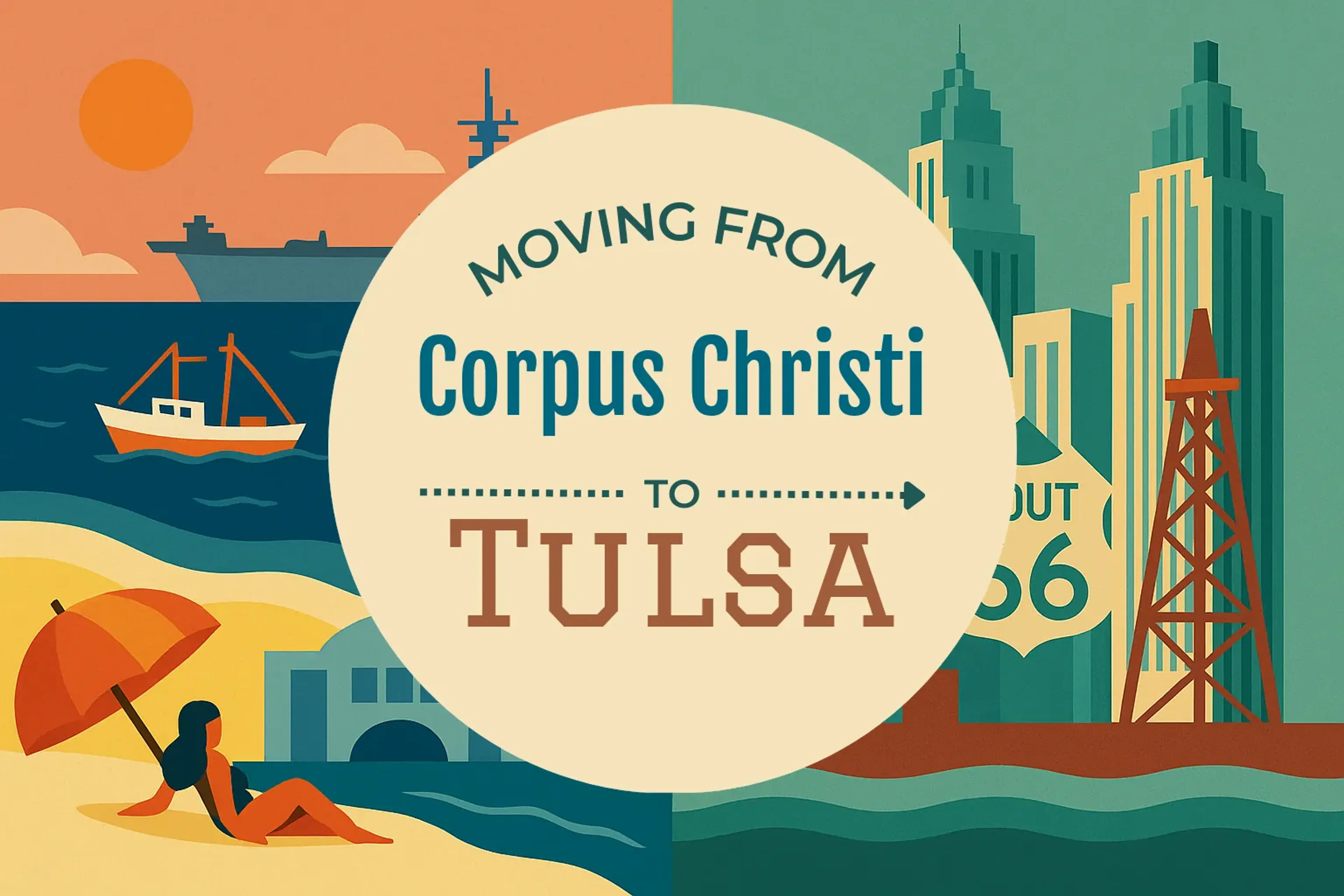 Side-by-side comparison of Corpus Christi to Tulsa moving companies
