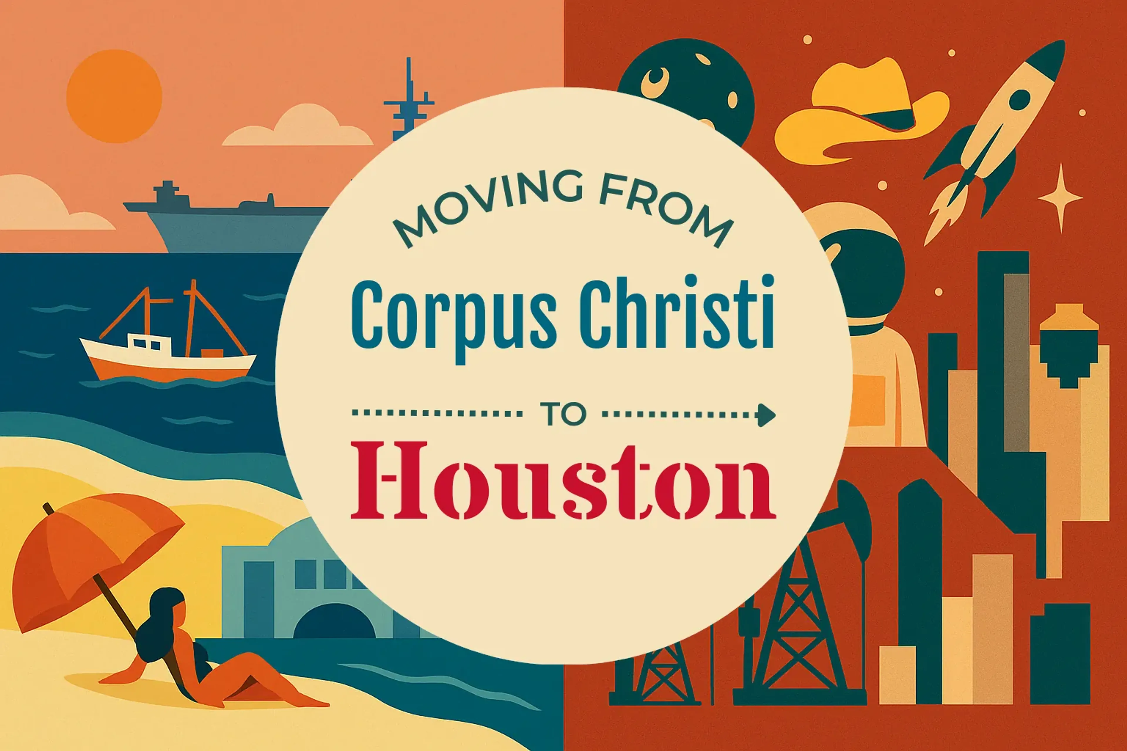 Side-by-side comparison of Corpus Christi to Houston moving companies