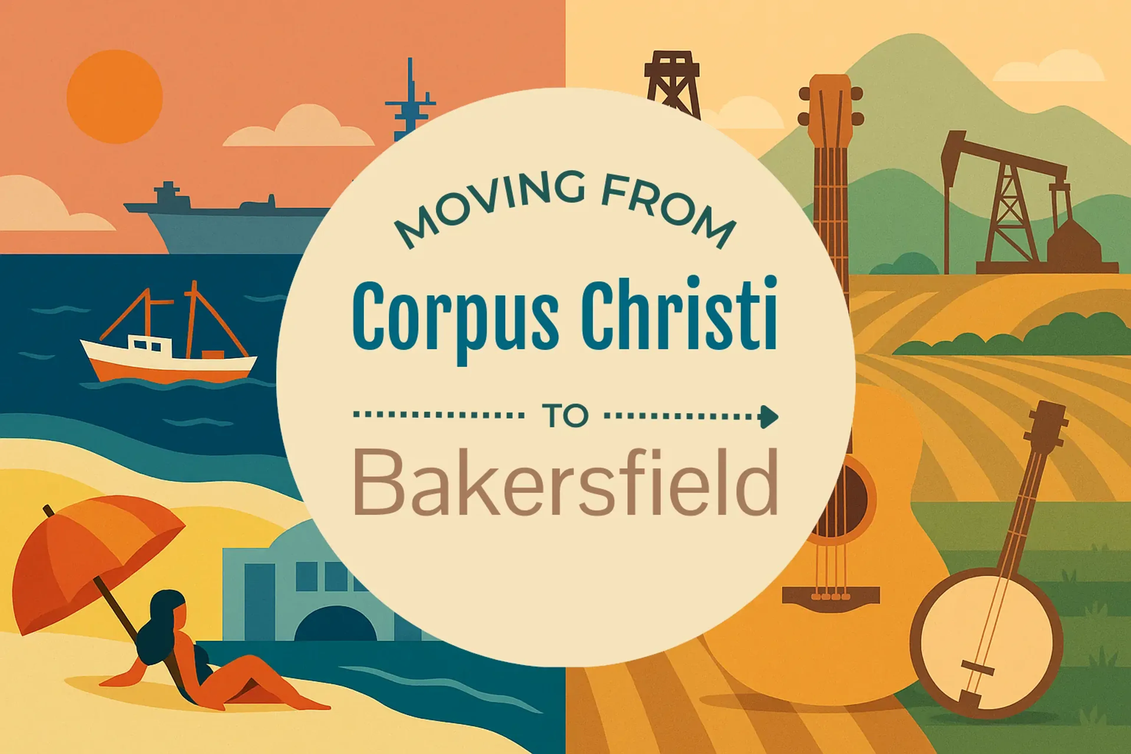 Side-by-side comparison of Corpus Christi to Bakersfield moving companies