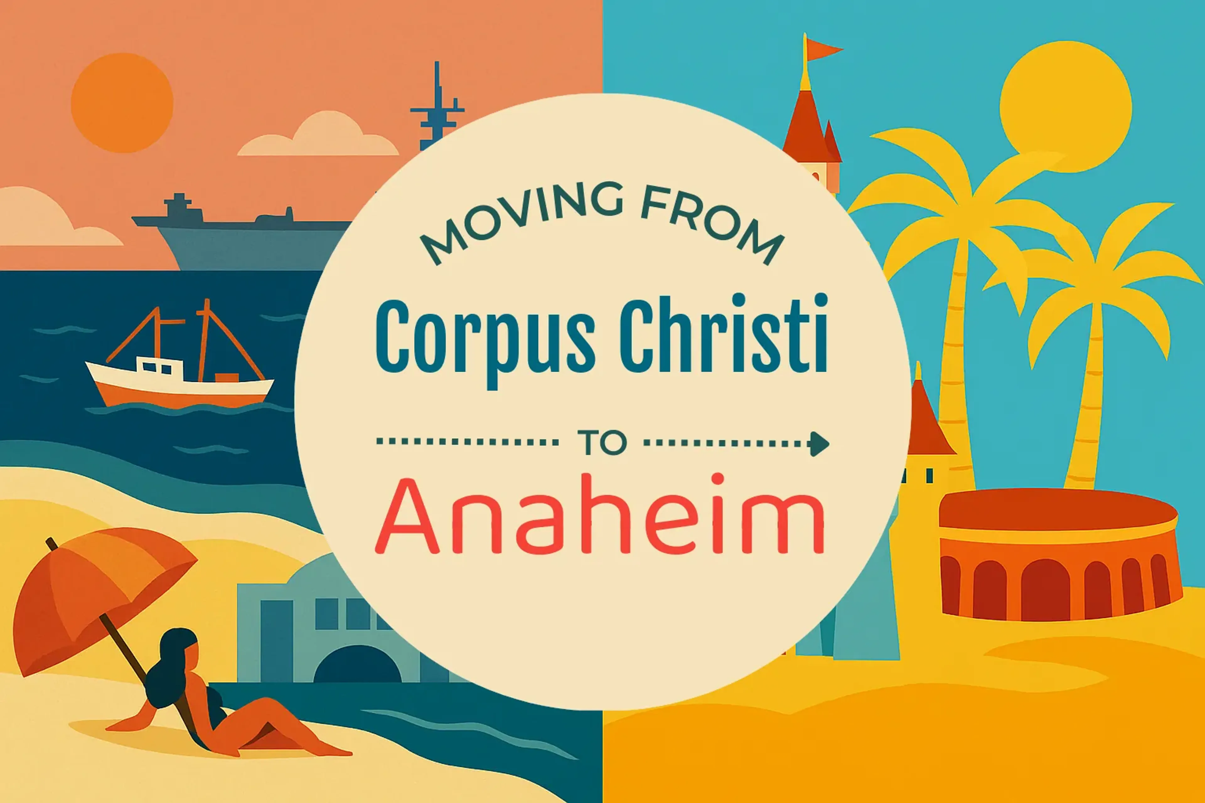 Side-by-side comparison of Corpus Christi to Anaheim moving companies