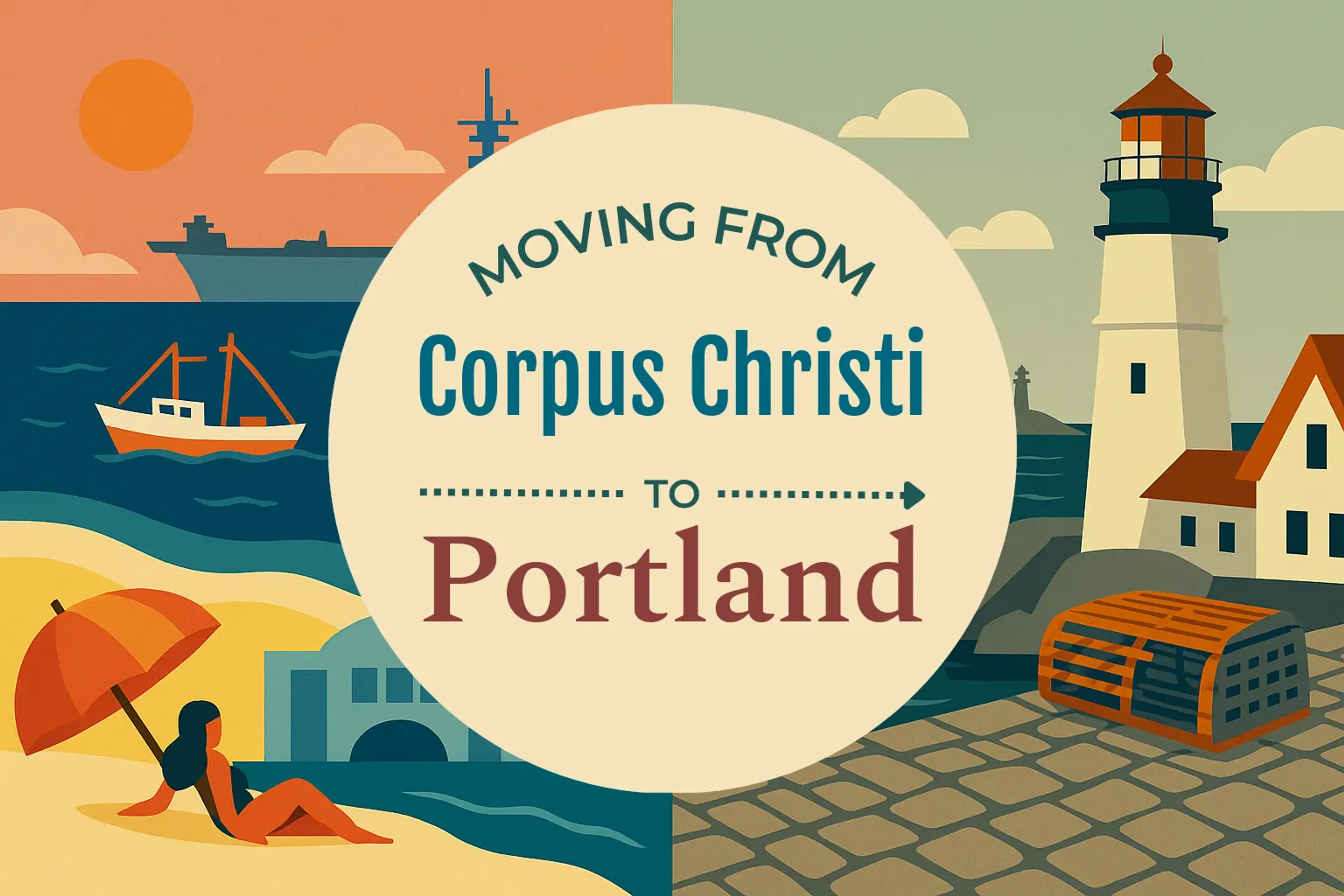 Side-by-side comparison of Corpus Christi to Portland moving companies