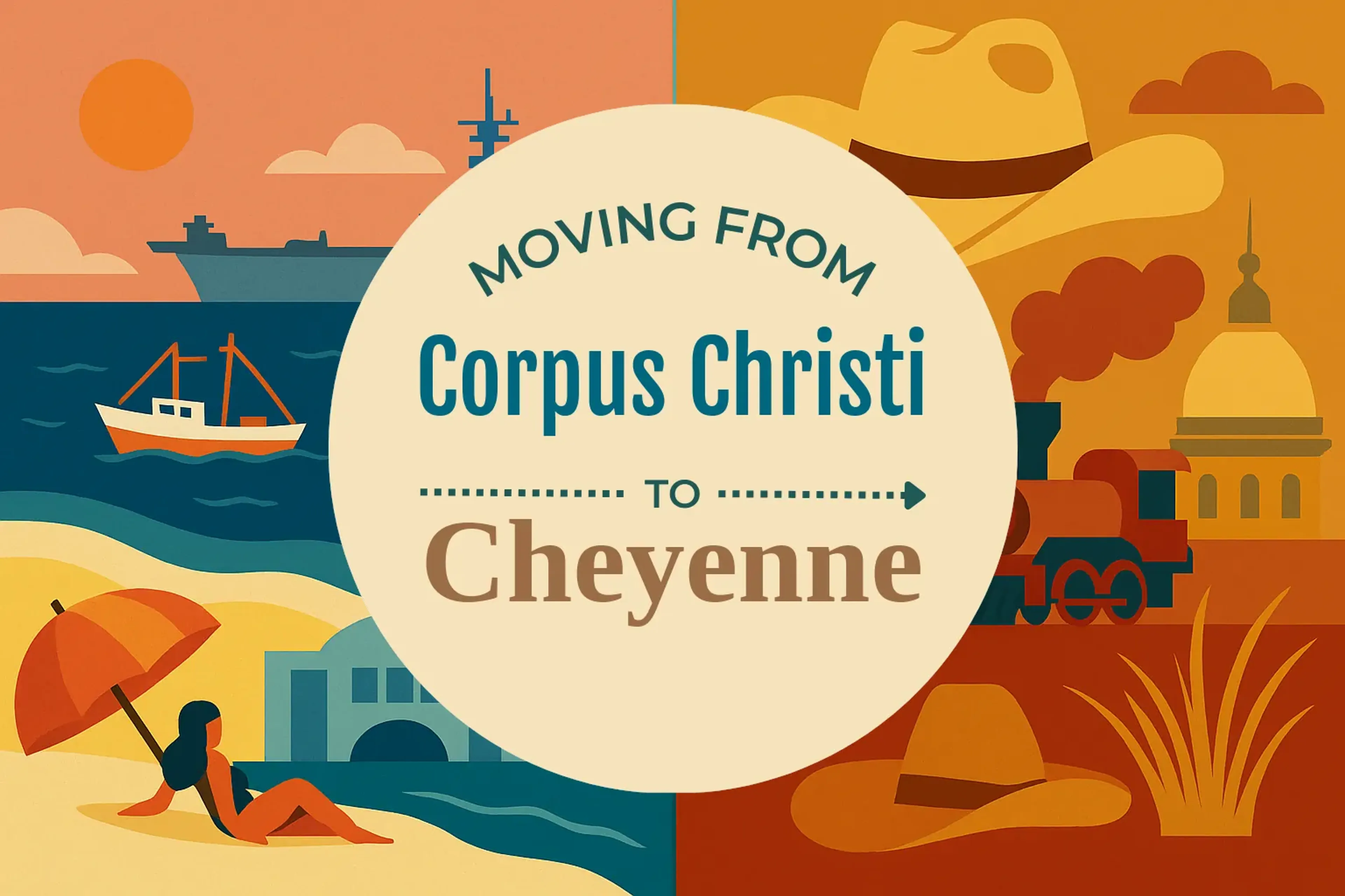 Side-by-side comparison of Corpus Christi to Cheyenne moving companies