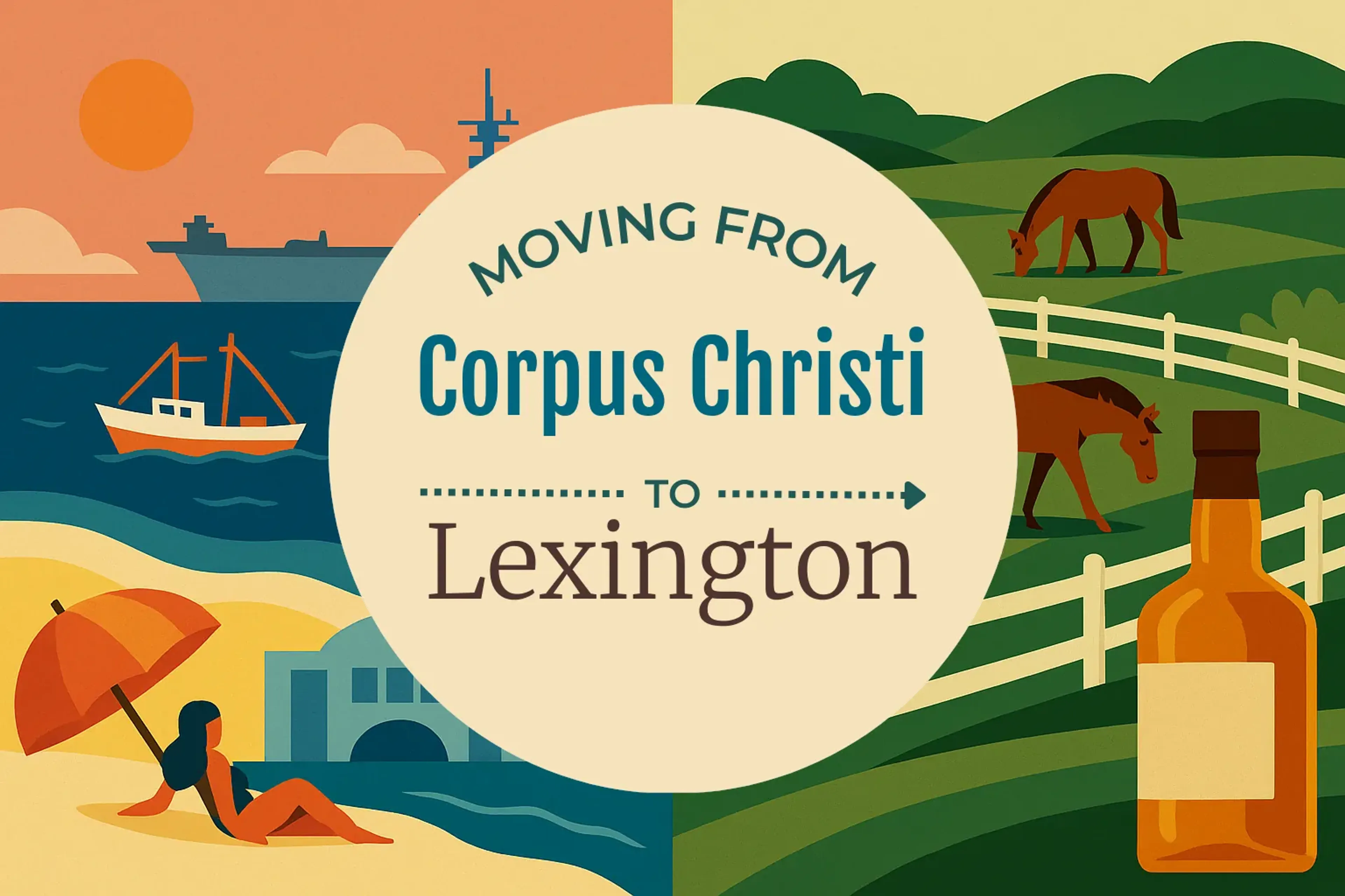 Side-by-side comparison of Corpus Christi to Lexington moving companies