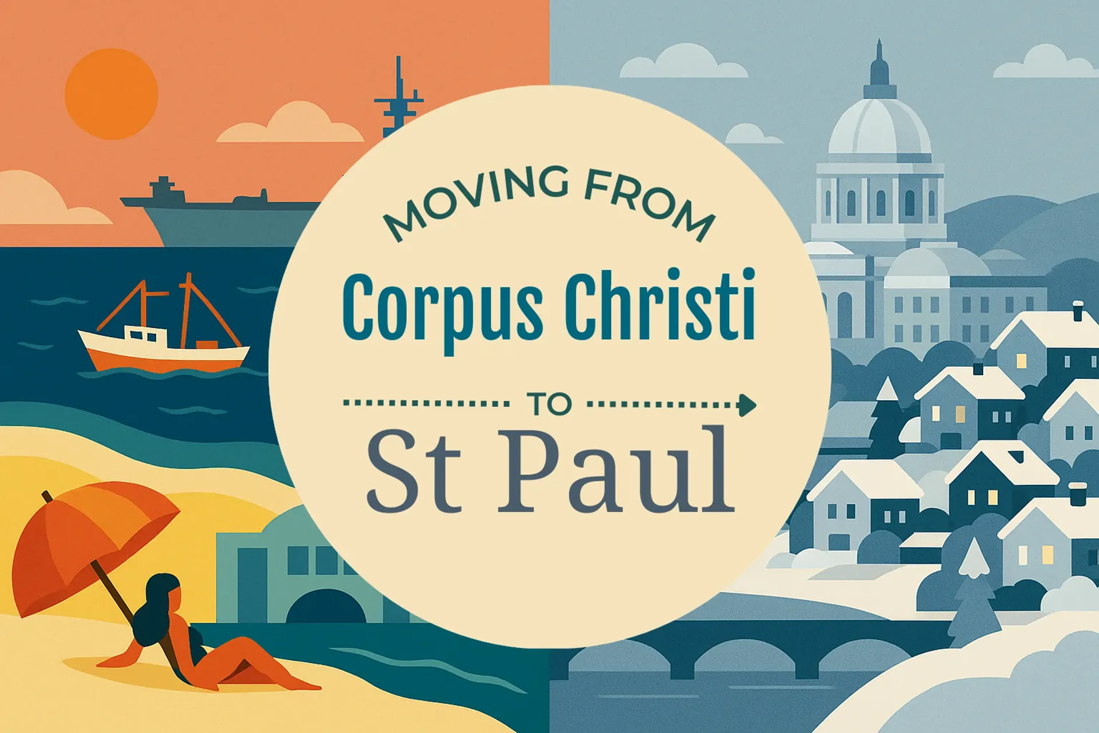 Side-by-side comparison of Corpus Christi to St. Paul moving companies