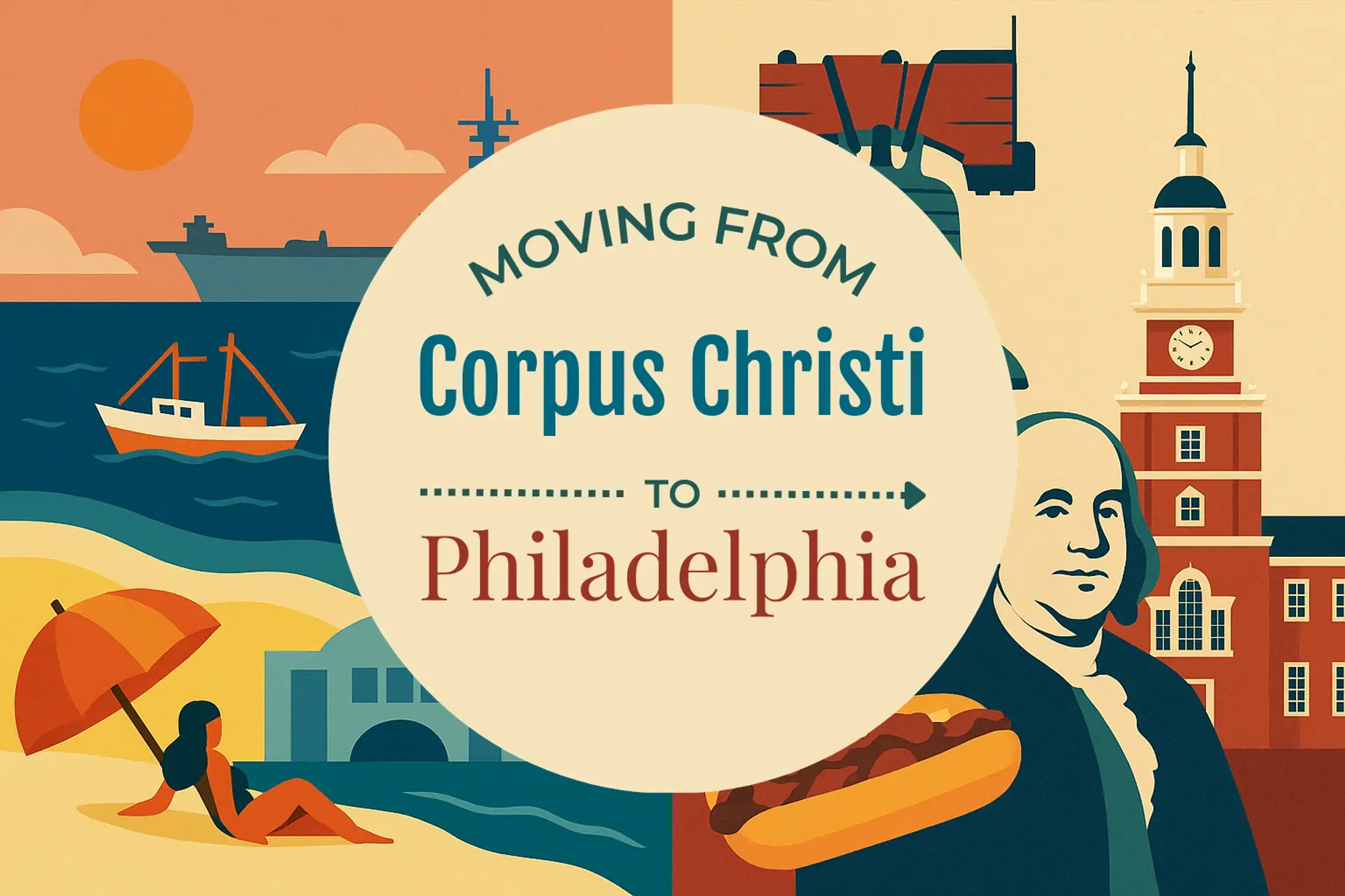 Side-by-side comparison of Corpus Christi to Philadelphia moving companies