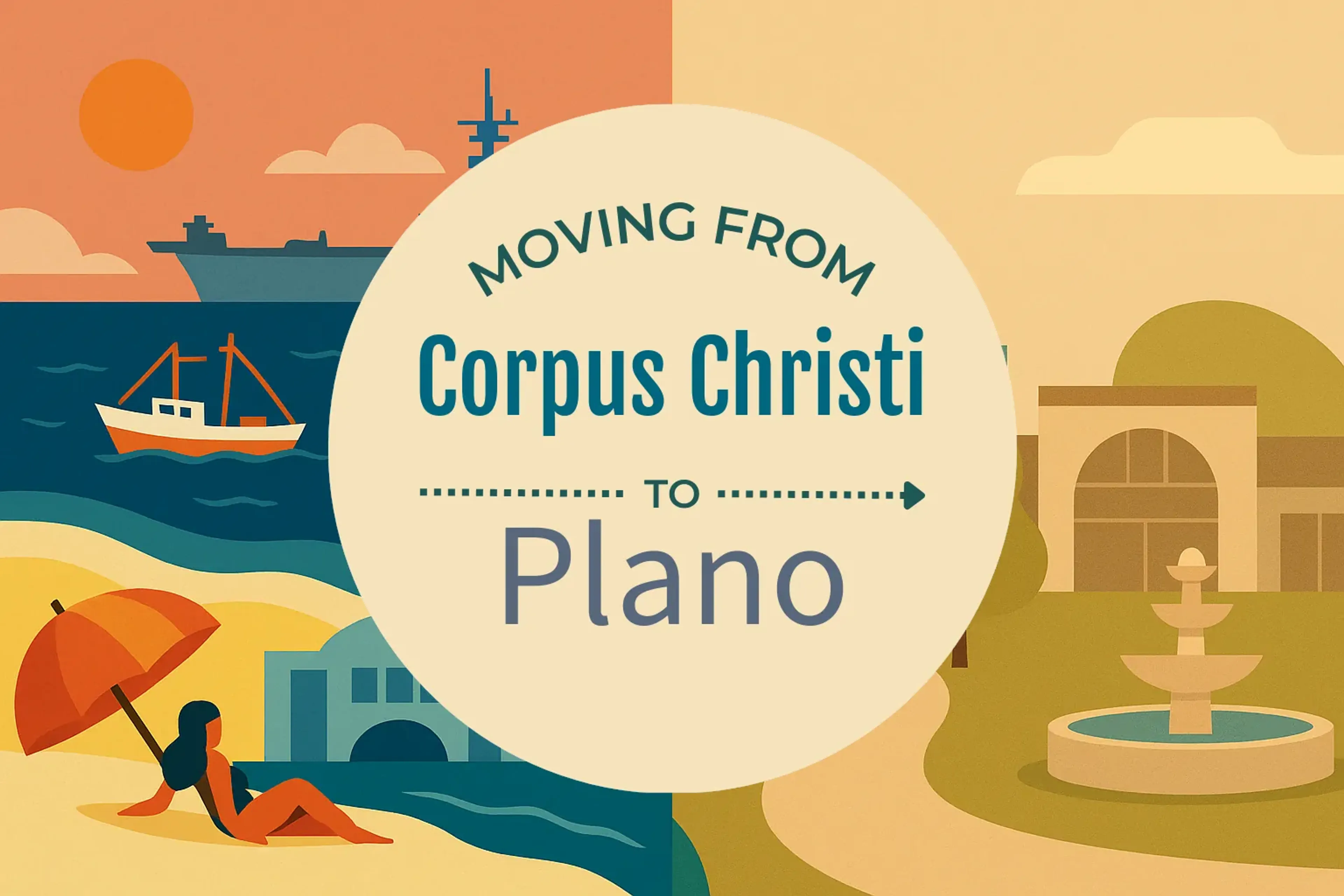 Side-by-side comparison of Corpus Christi to Plano moving companies