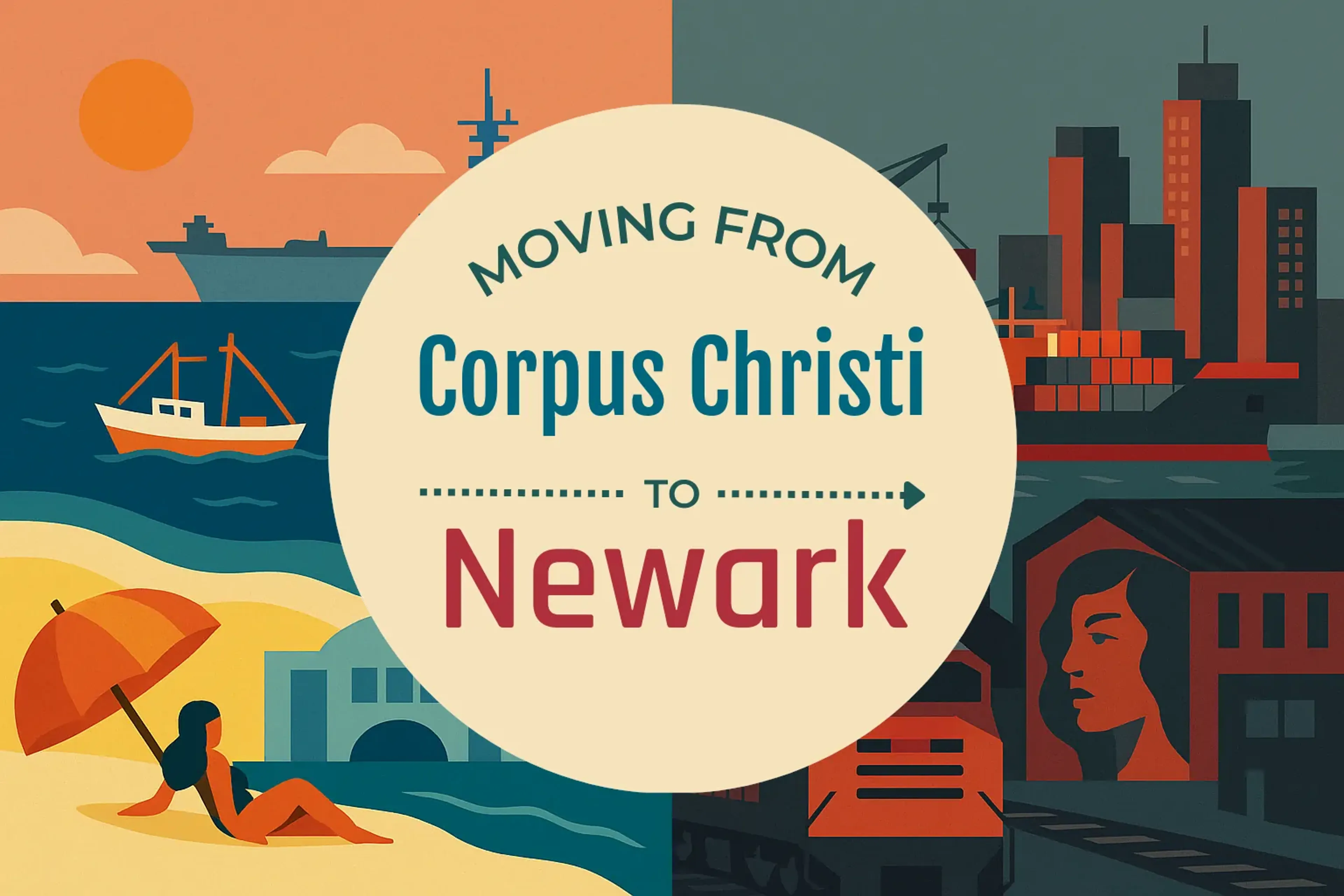 Side-by-side comparison of Corpus Christi to Newark moving companies