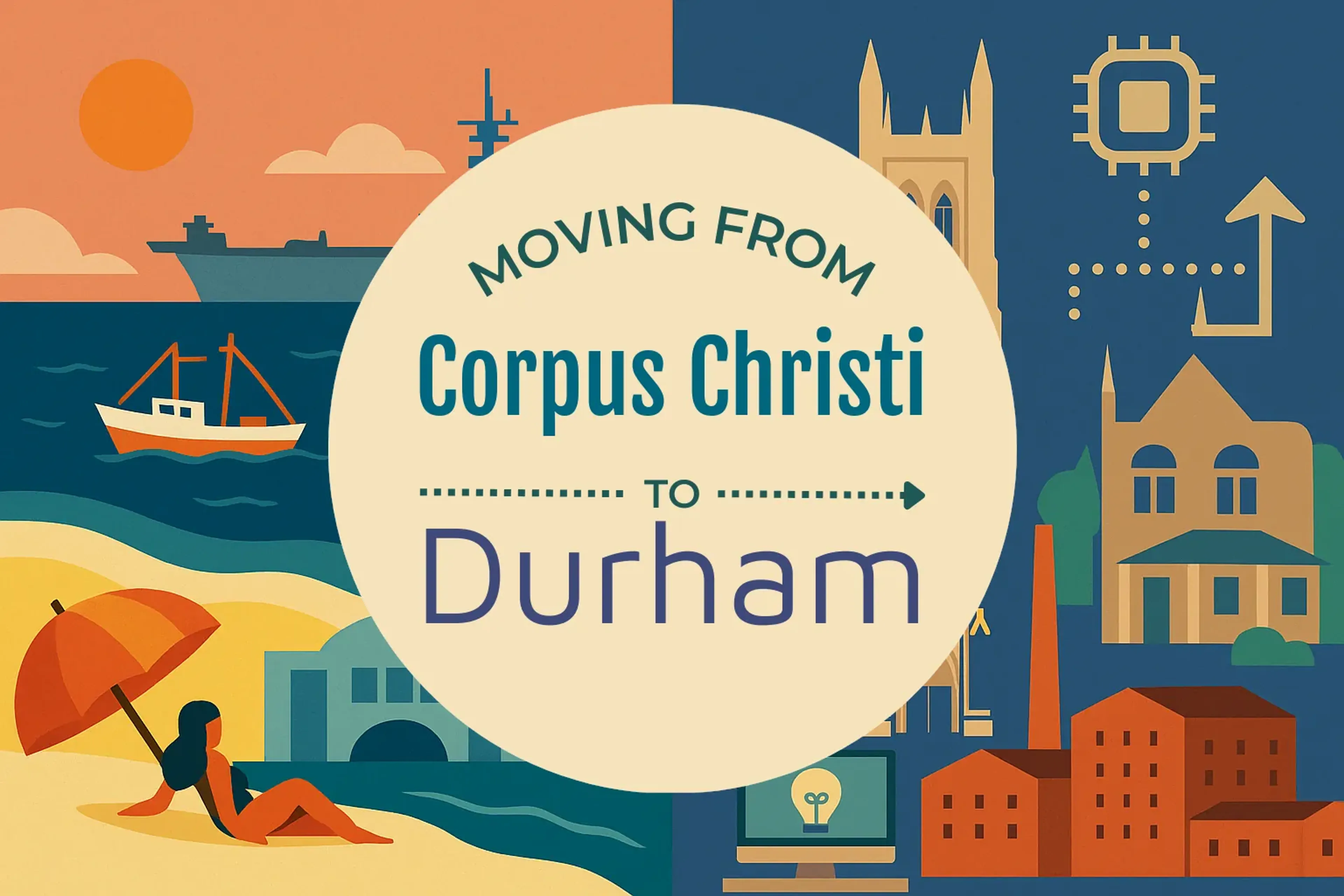 Side-by-side comparison of Corpus Christi to Durham moving companies