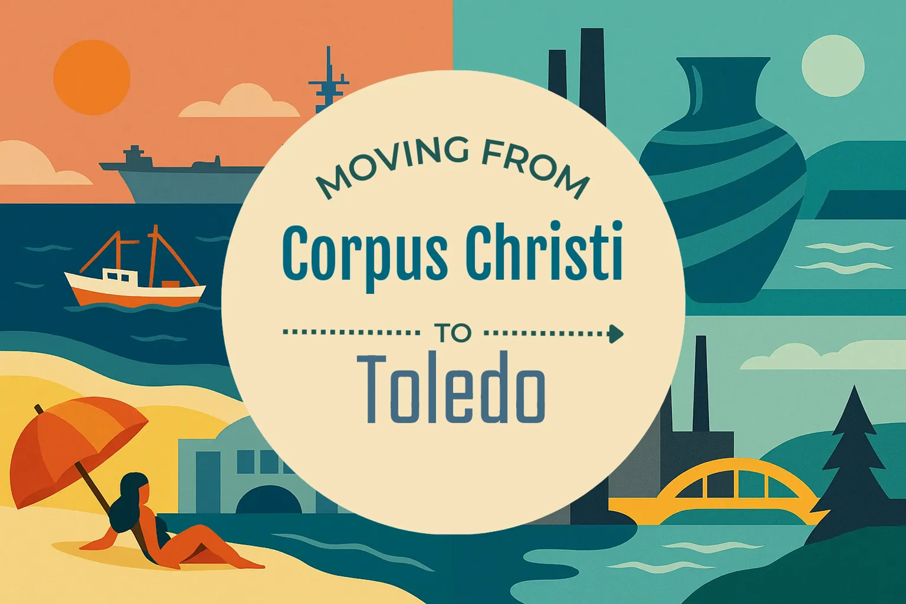 Side-by-side comparison of Corpus Christi to Toledo moving companies