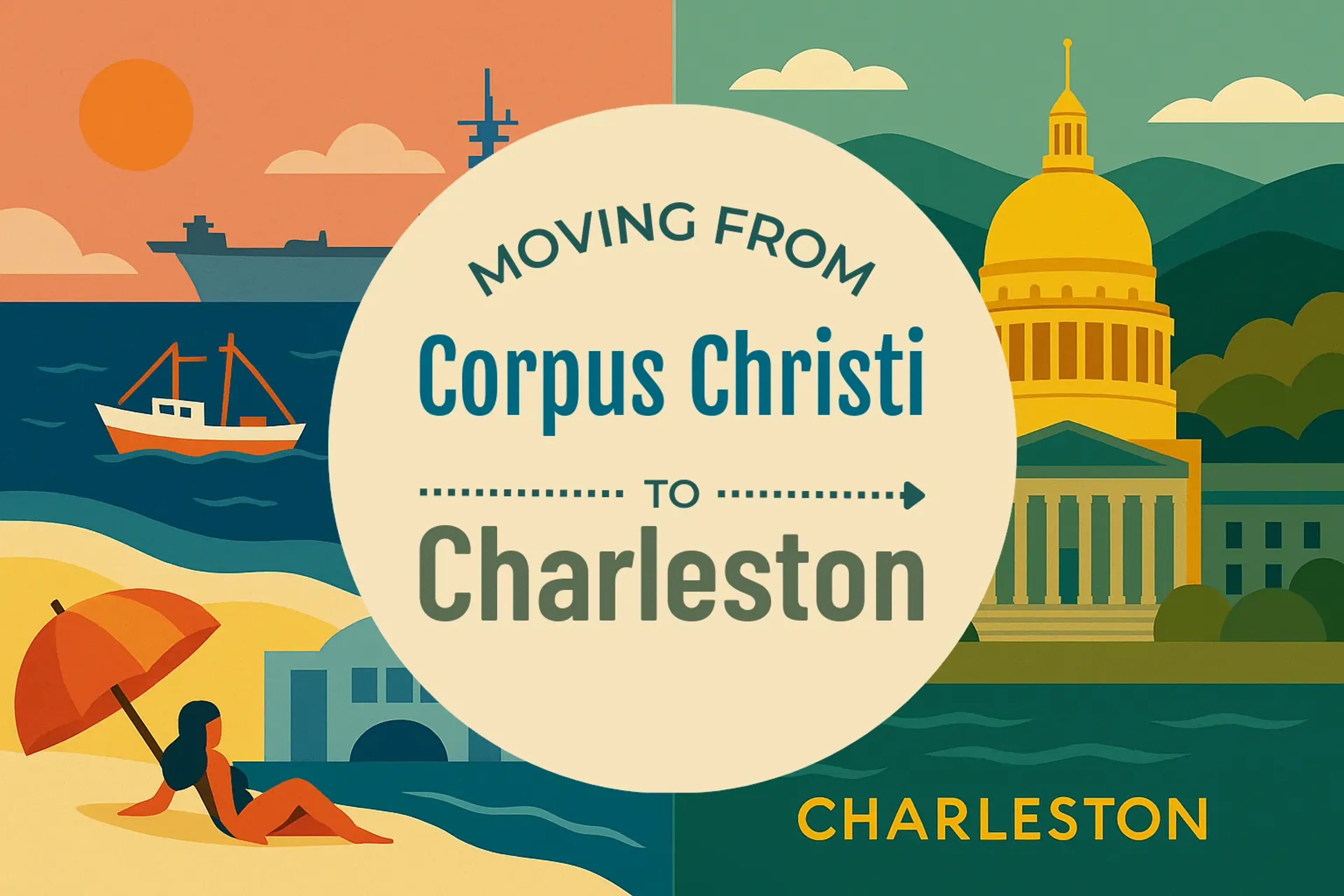 Side-by-side comparison of Corpus Christi to Charleston moving companies