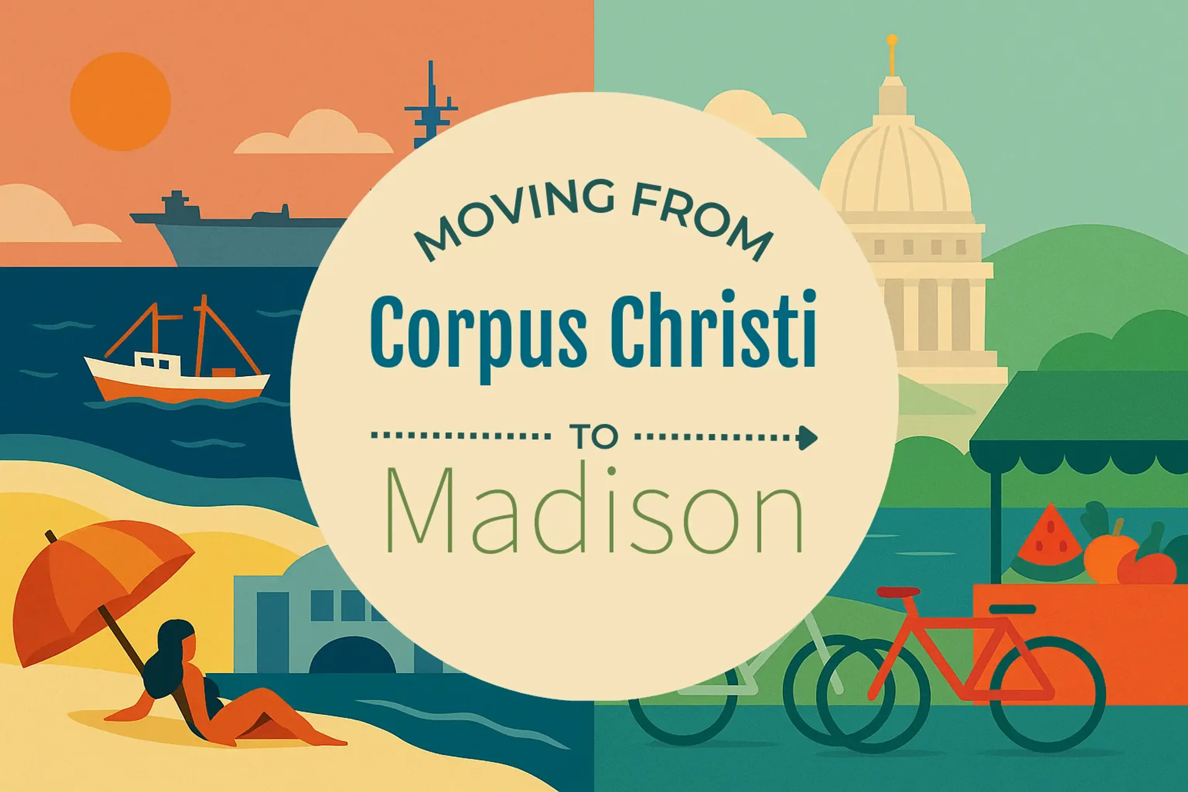 Side-by-side comparison of Corpus Christi to Madison moving companies