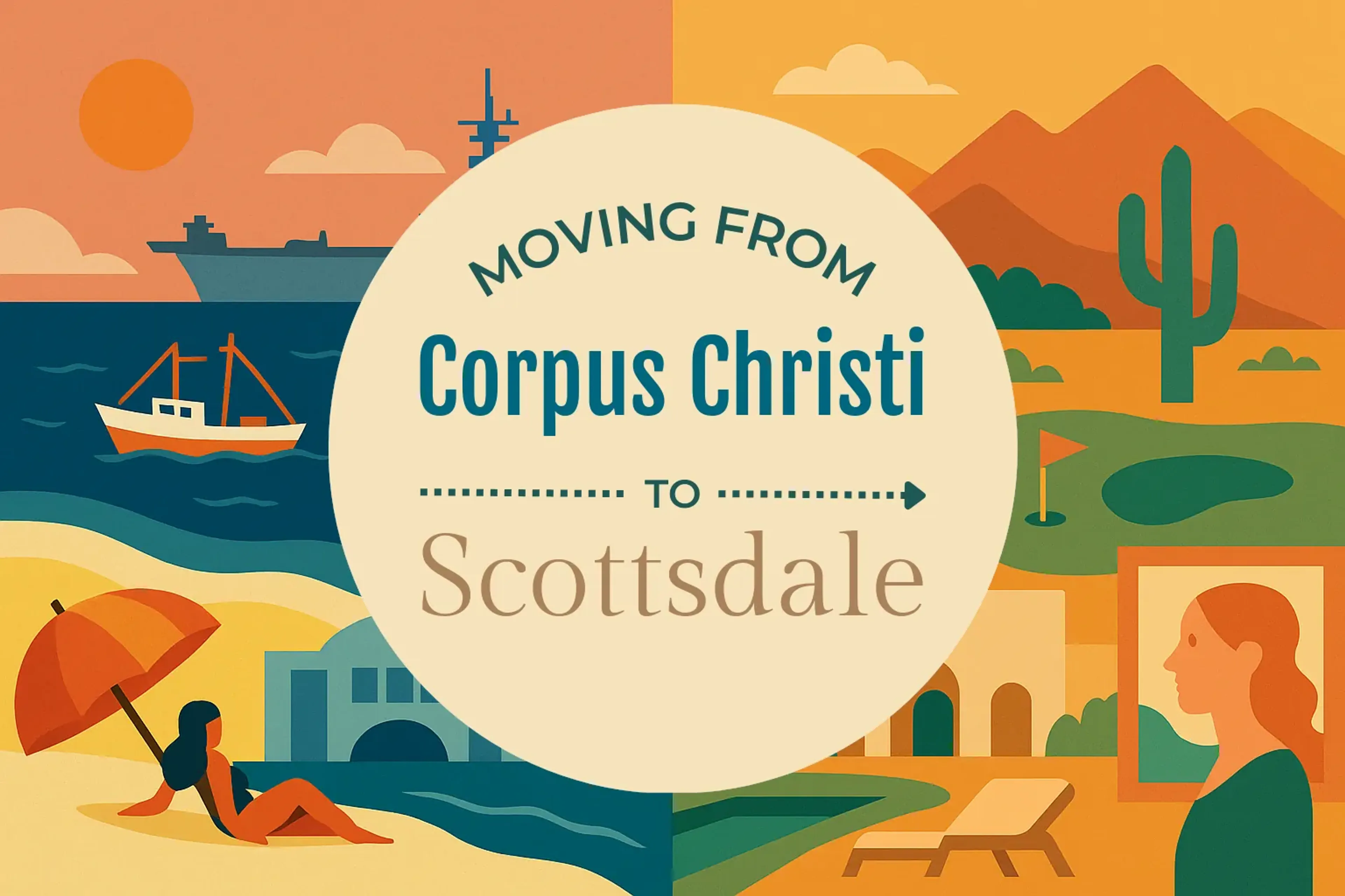 Side-by-side comparison of Corpus Christi to Scottsdale moving companies