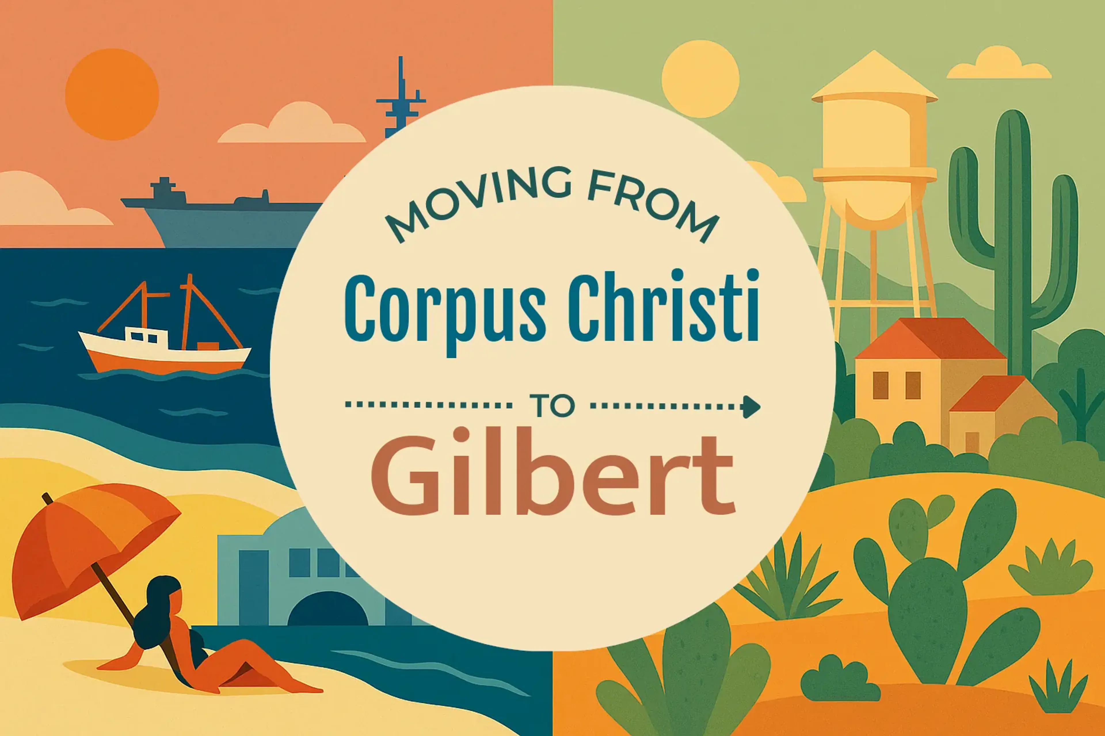 Side-by-side comparison of Corpus Christi to Gilbert moving companies