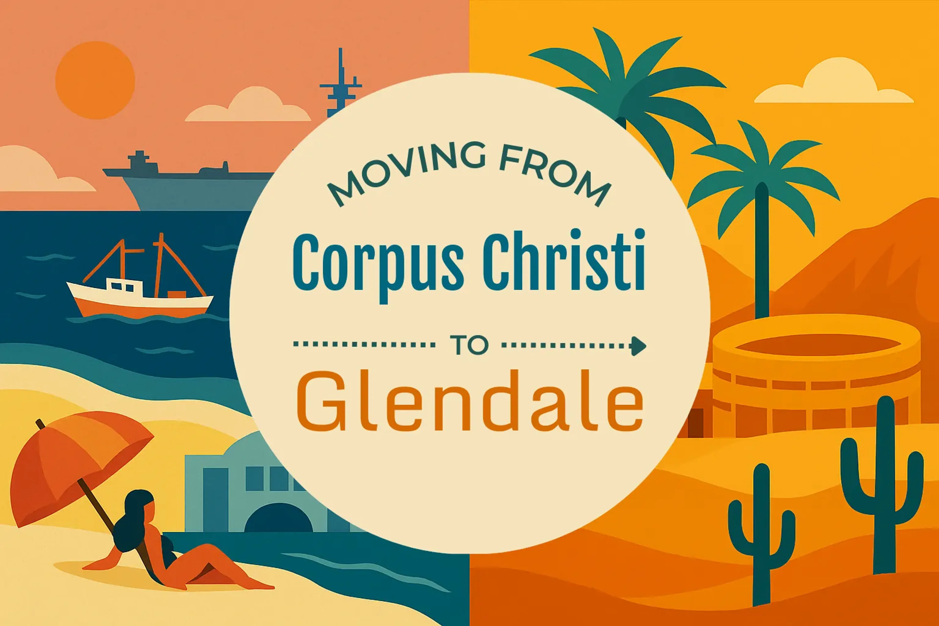 Side-by-side comparison of Corpus Christi to Glendale moving companies