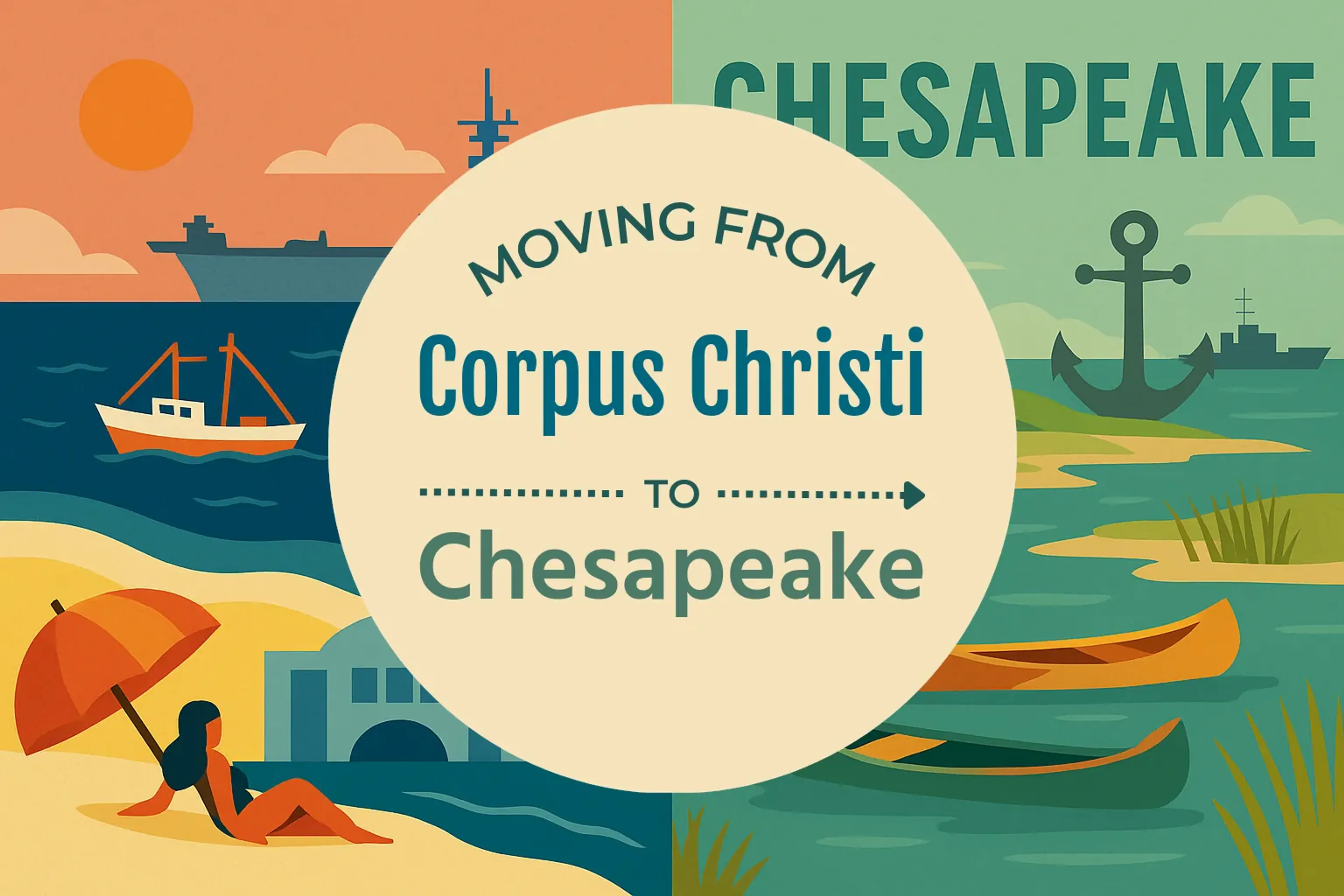 Side-by-side comparison of Corpus Christi to Chesapeake moving companies