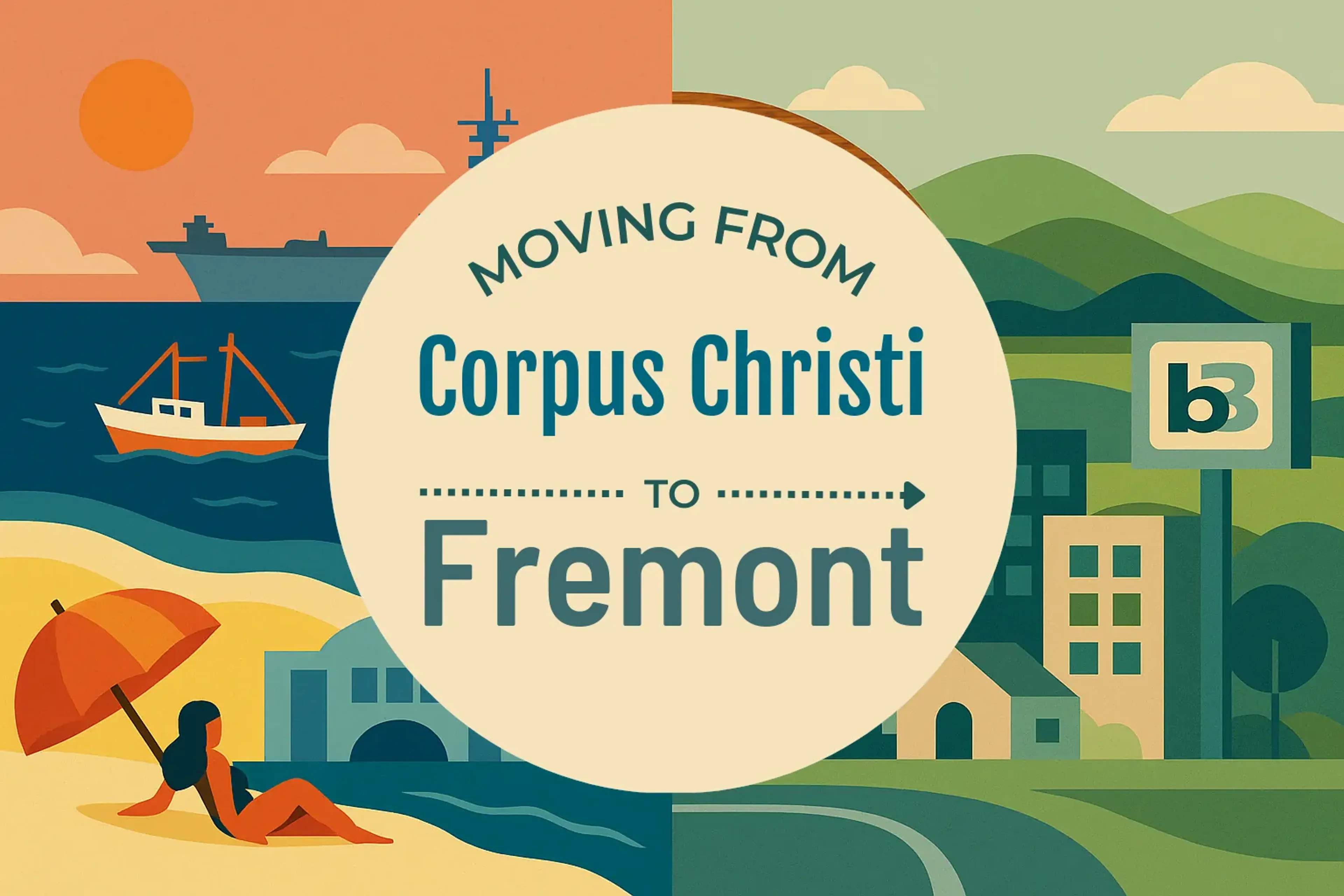 Side-by-side comparison of Corpus Christi to Fremont moving companies
