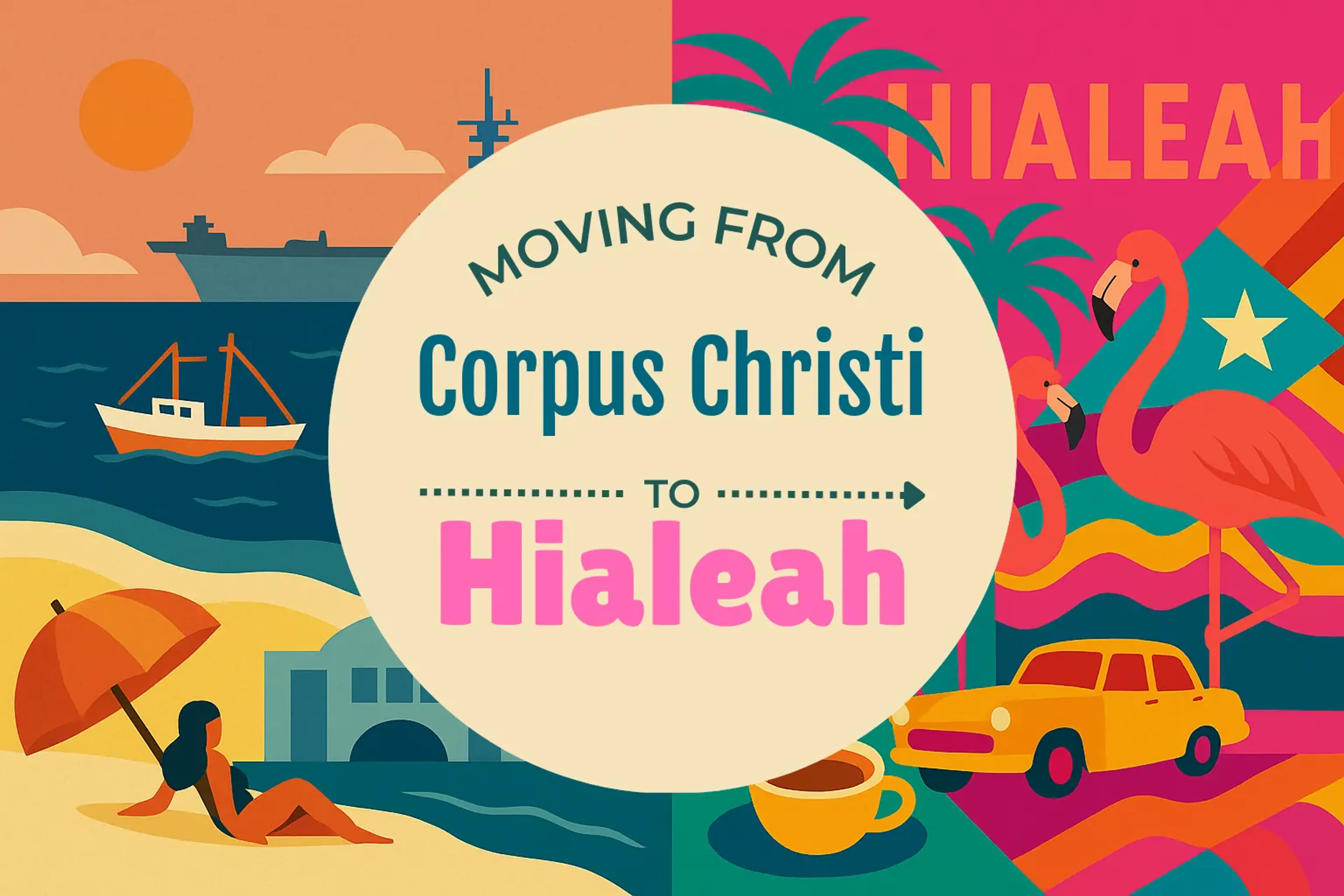 Side-by-side comparison of Corpus Christi to Hialeah moving companies