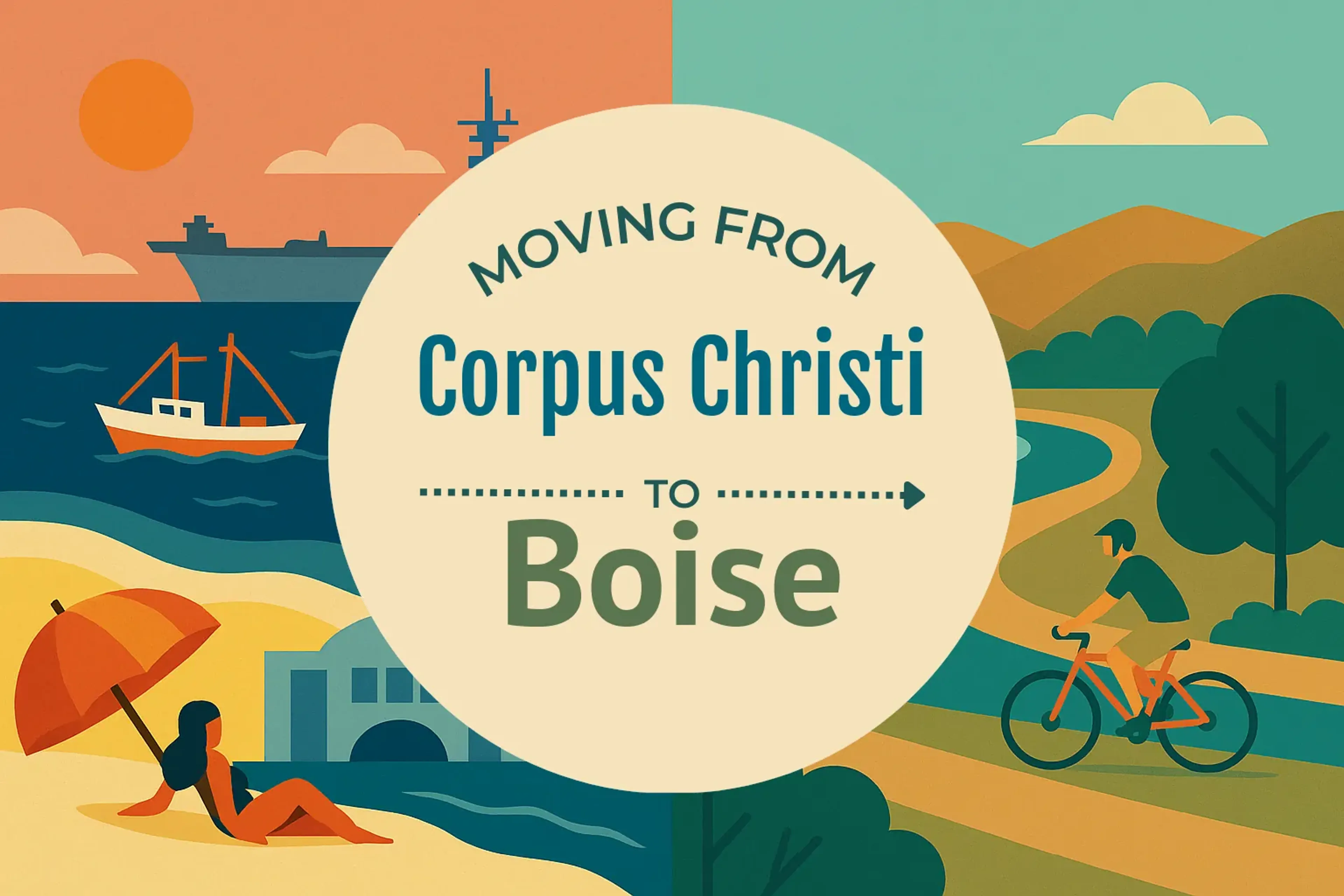 Side-by-side comparison of Corpus Christi to Boise moving companies