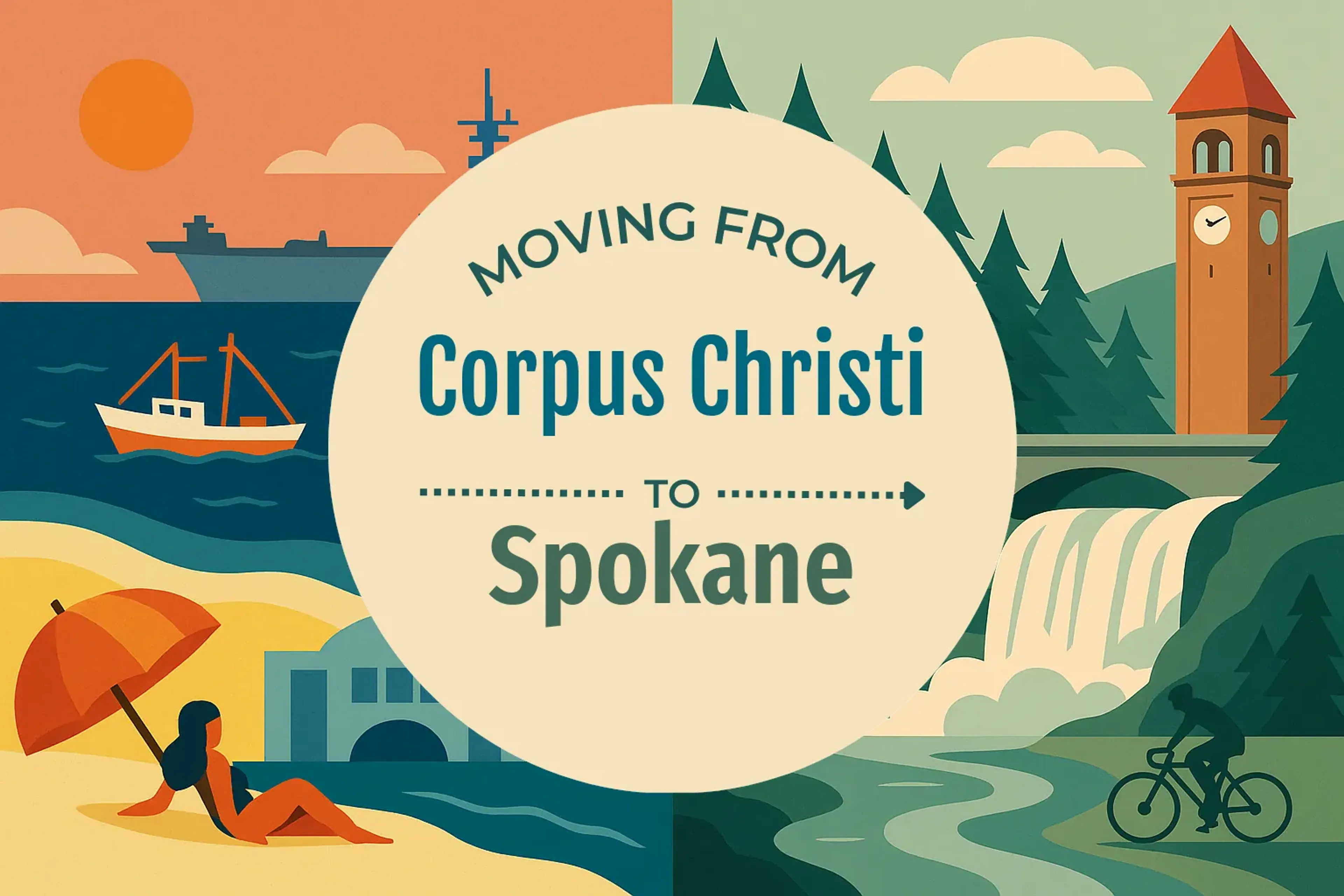 Side-by-side comparison of Corpus Christi to Spokane moving companies
