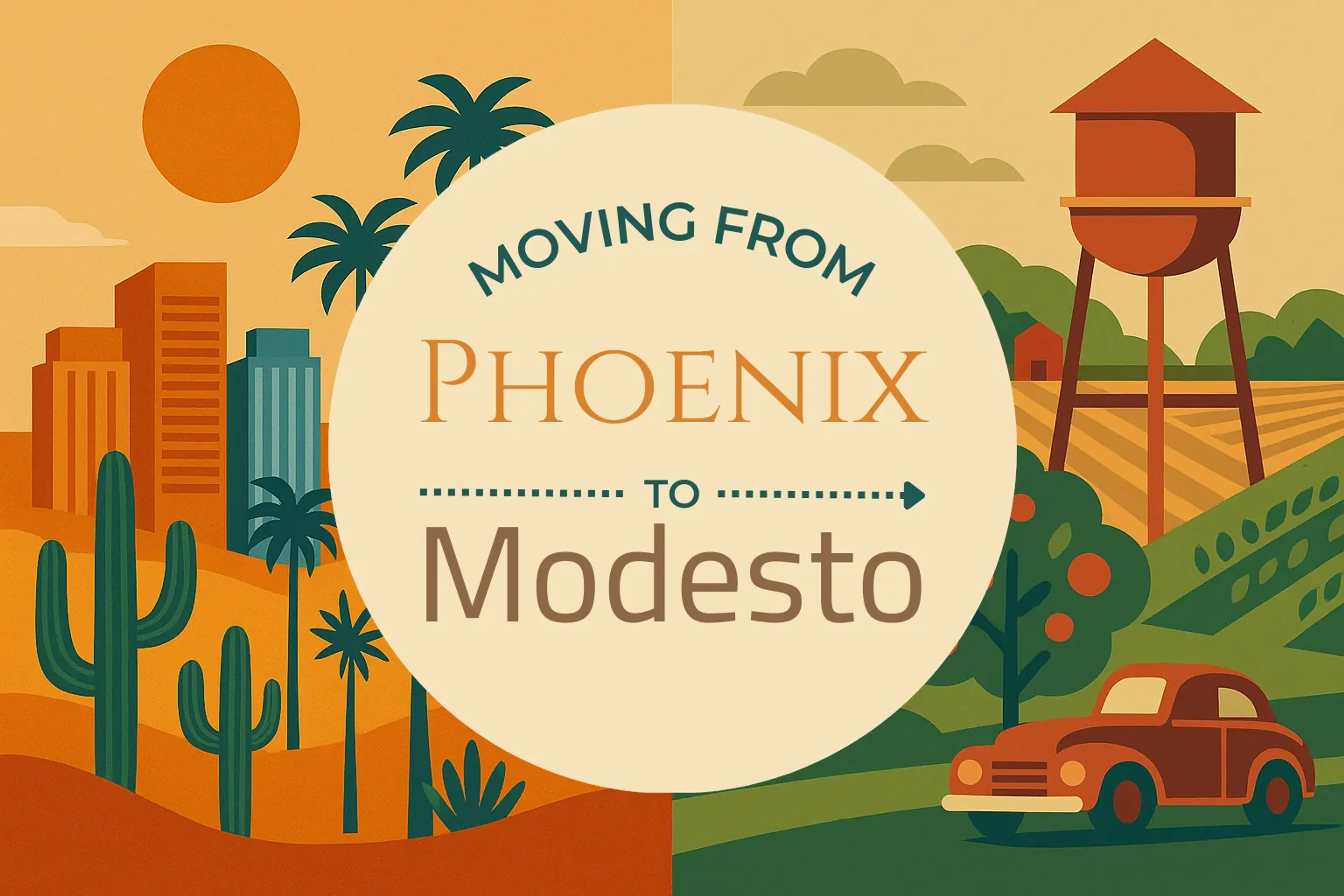 Side-by-side comparison of Phoenix to Modesto moving companies