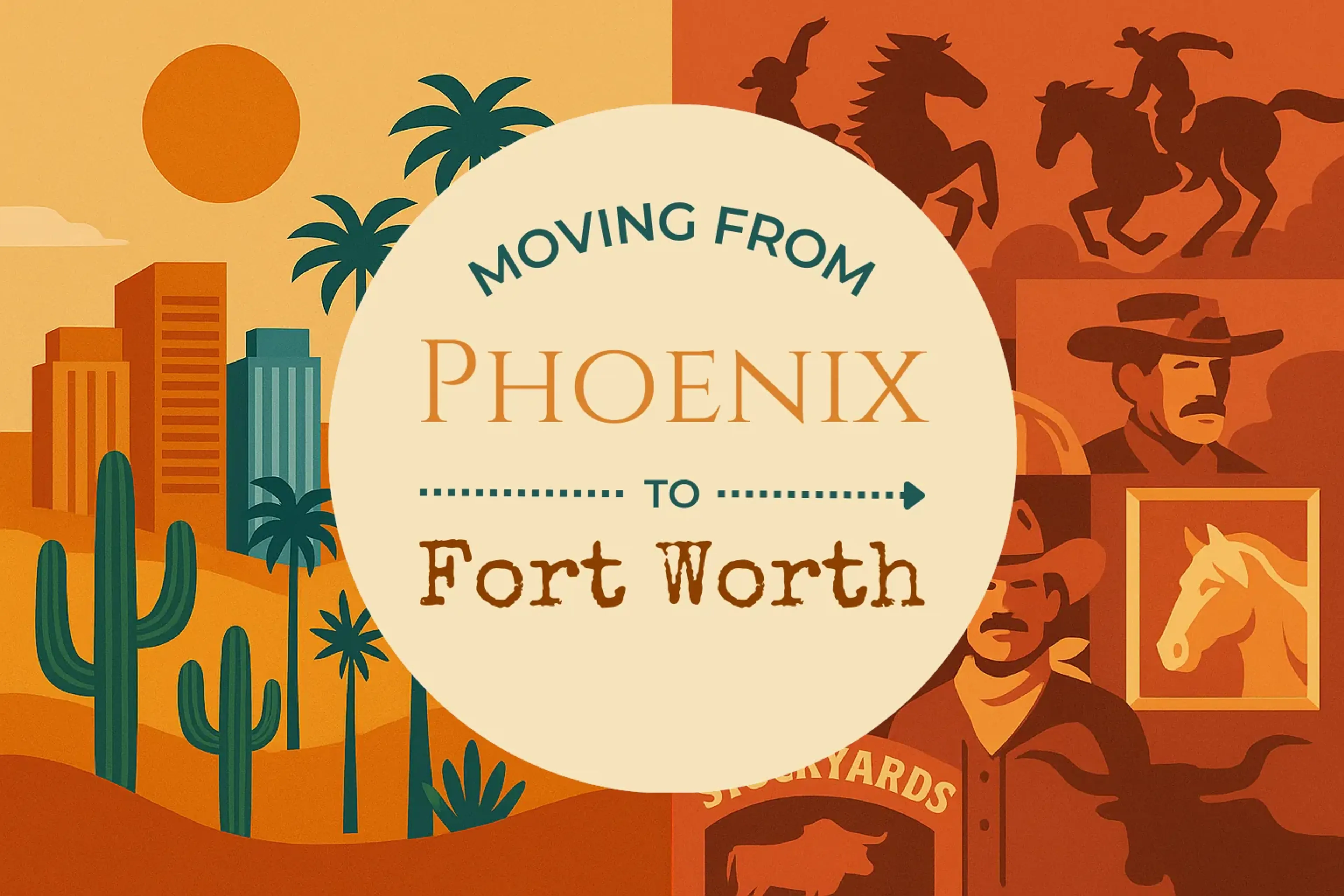 Side-by-side comparison of Phoenix to Fort Worth moving companies