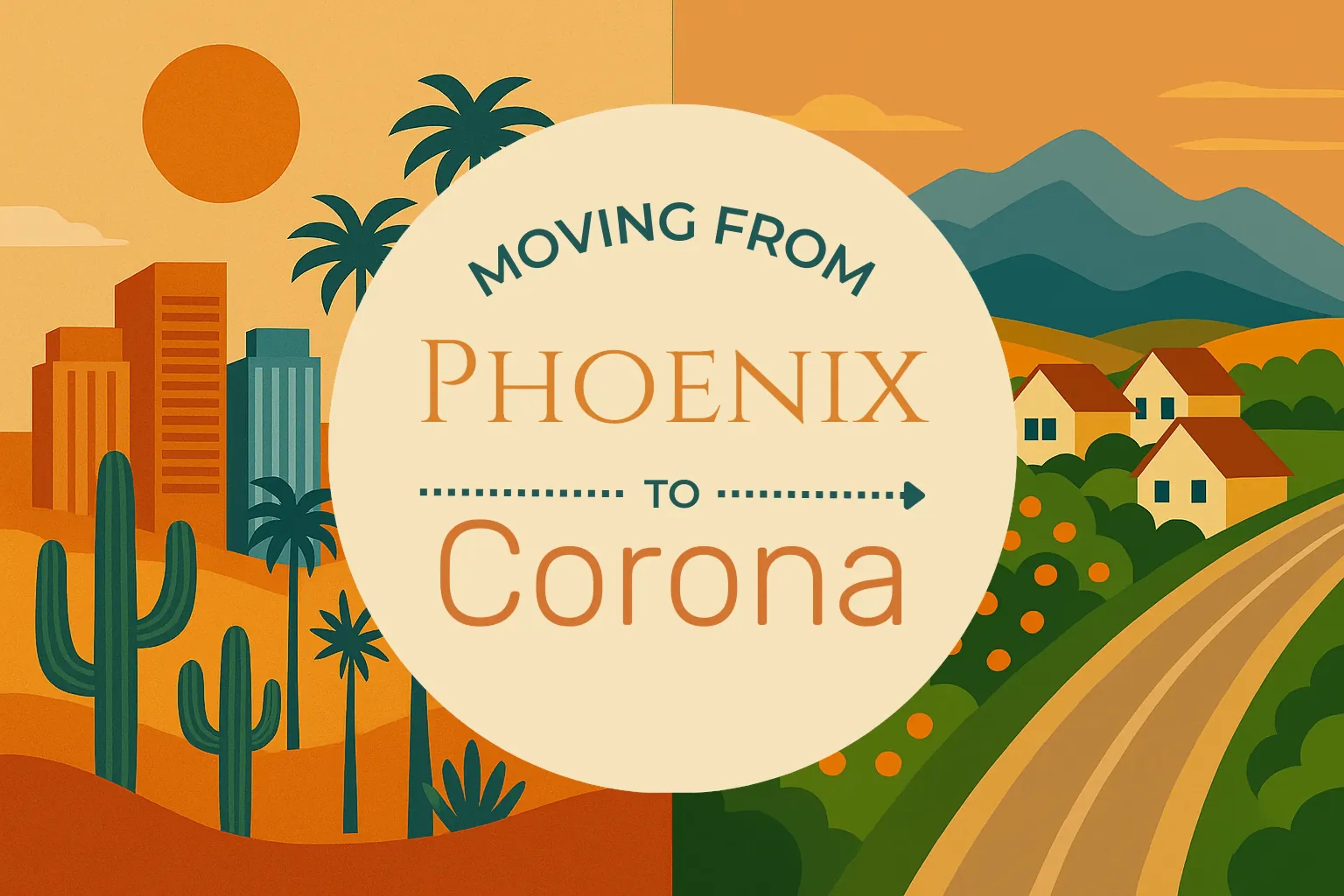 Side-by-side comparison of Phoenix to Corona moving companies