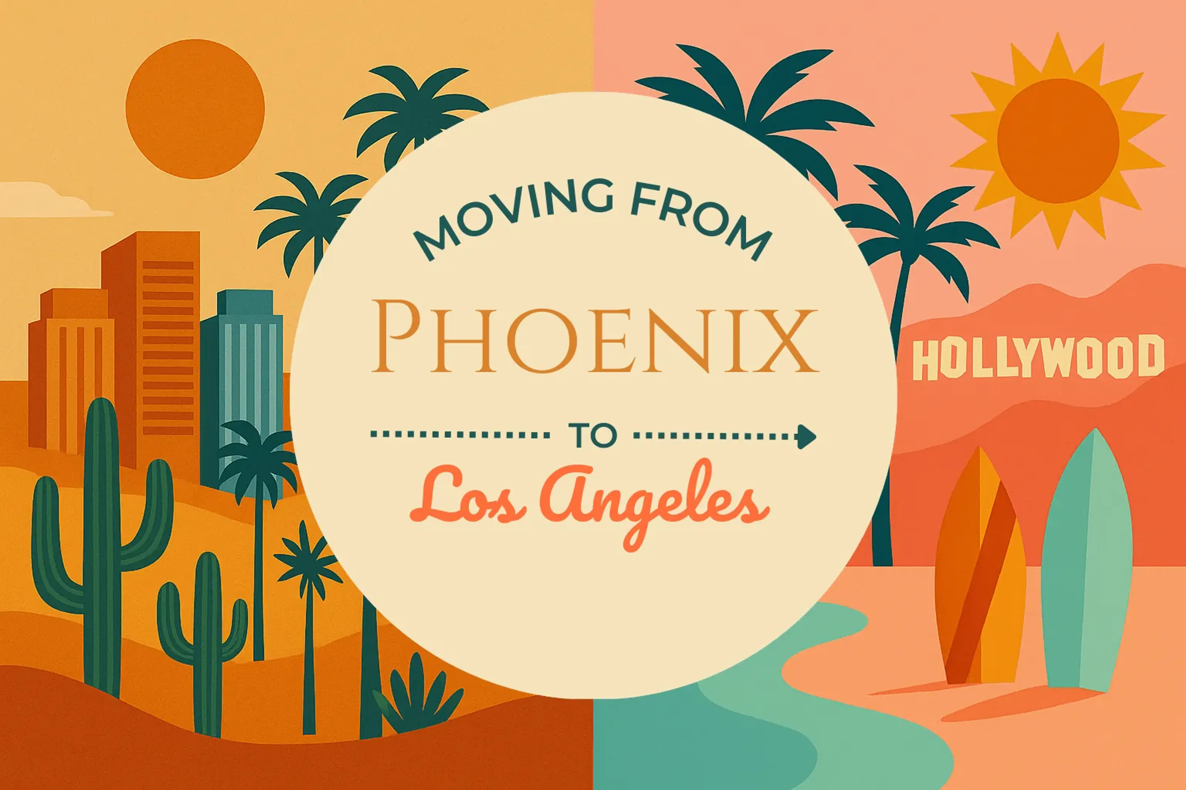 Side-by-side comparison of Phoenix to Los Angeles moving companies