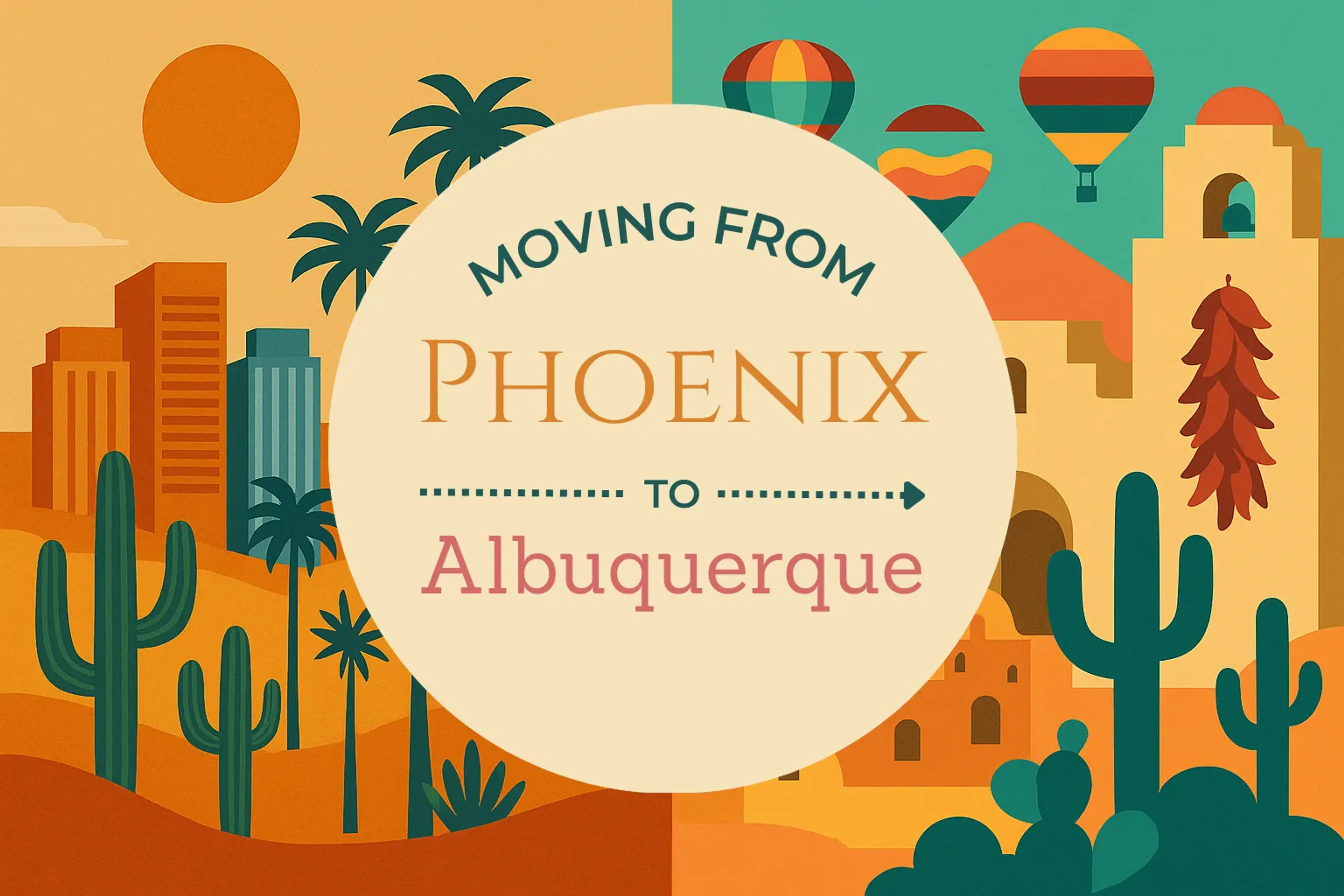 Side-by-side comparison of Phoenix to Albuquerque moving companies