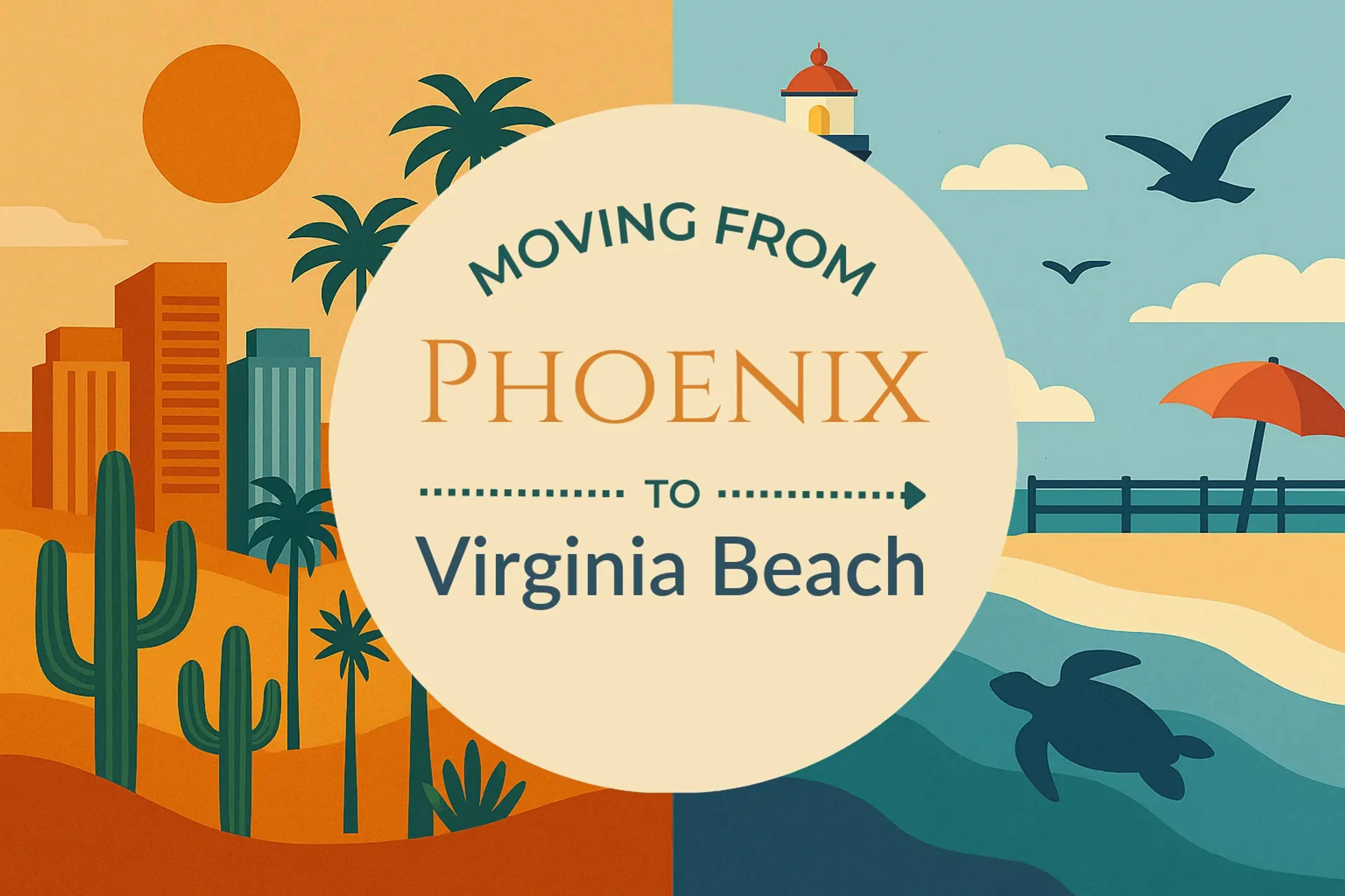 Side-by-side comparison of Phoenix to Virginia Beach moving companies