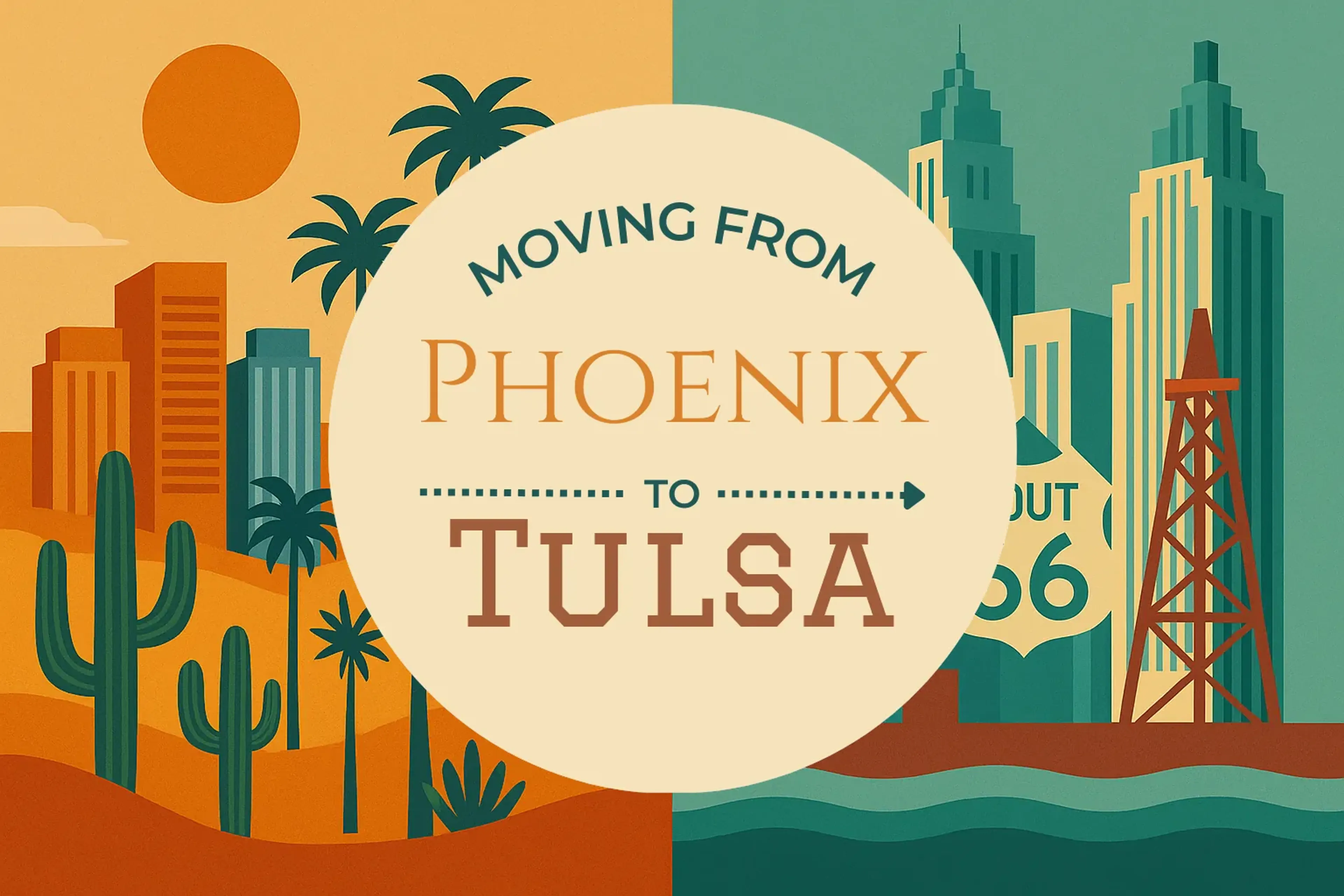 Side-by-side comparison of Phoenix to Tulsa moving companies
