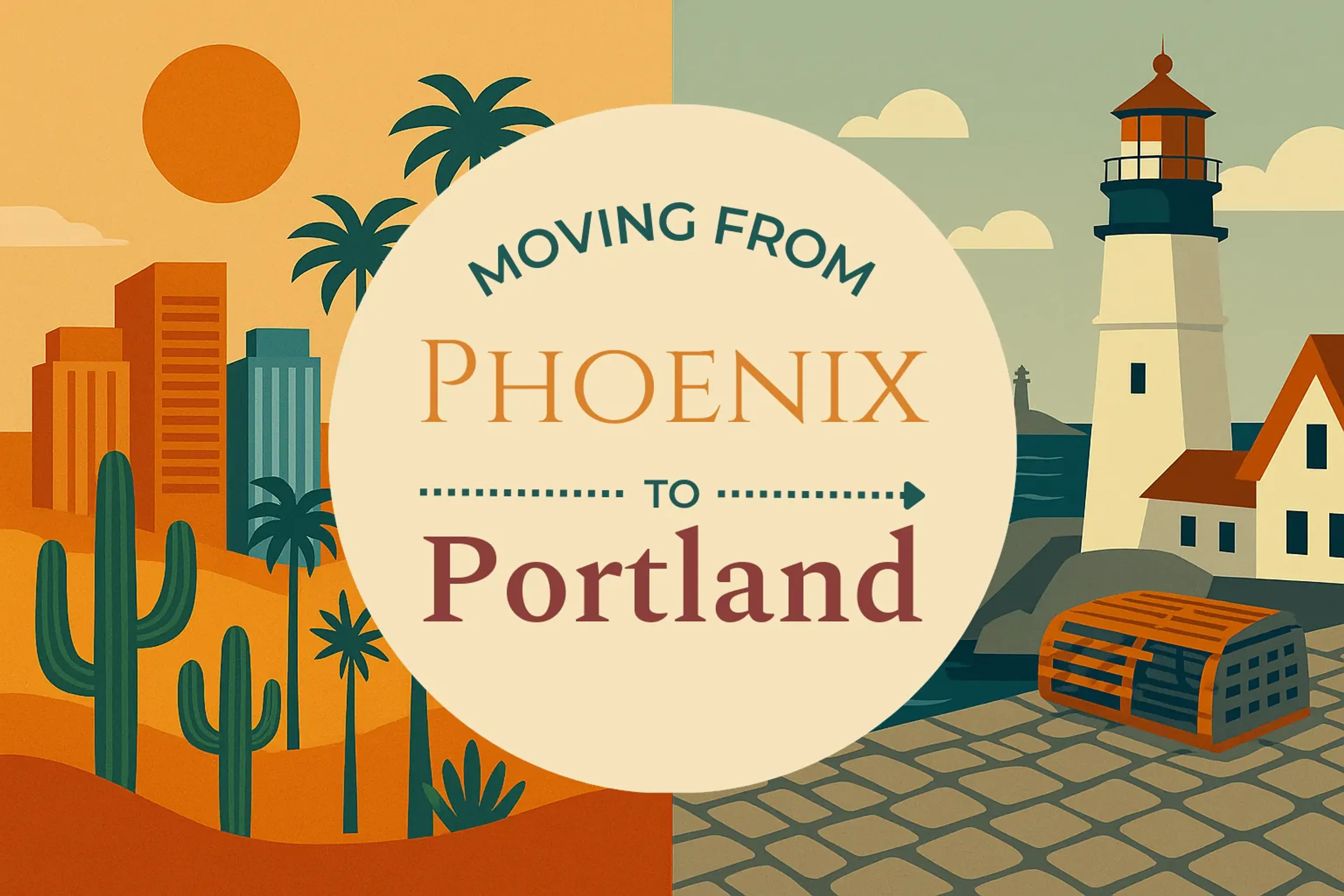 Side-by-side comparison of Phoenix to Portland moving companies
