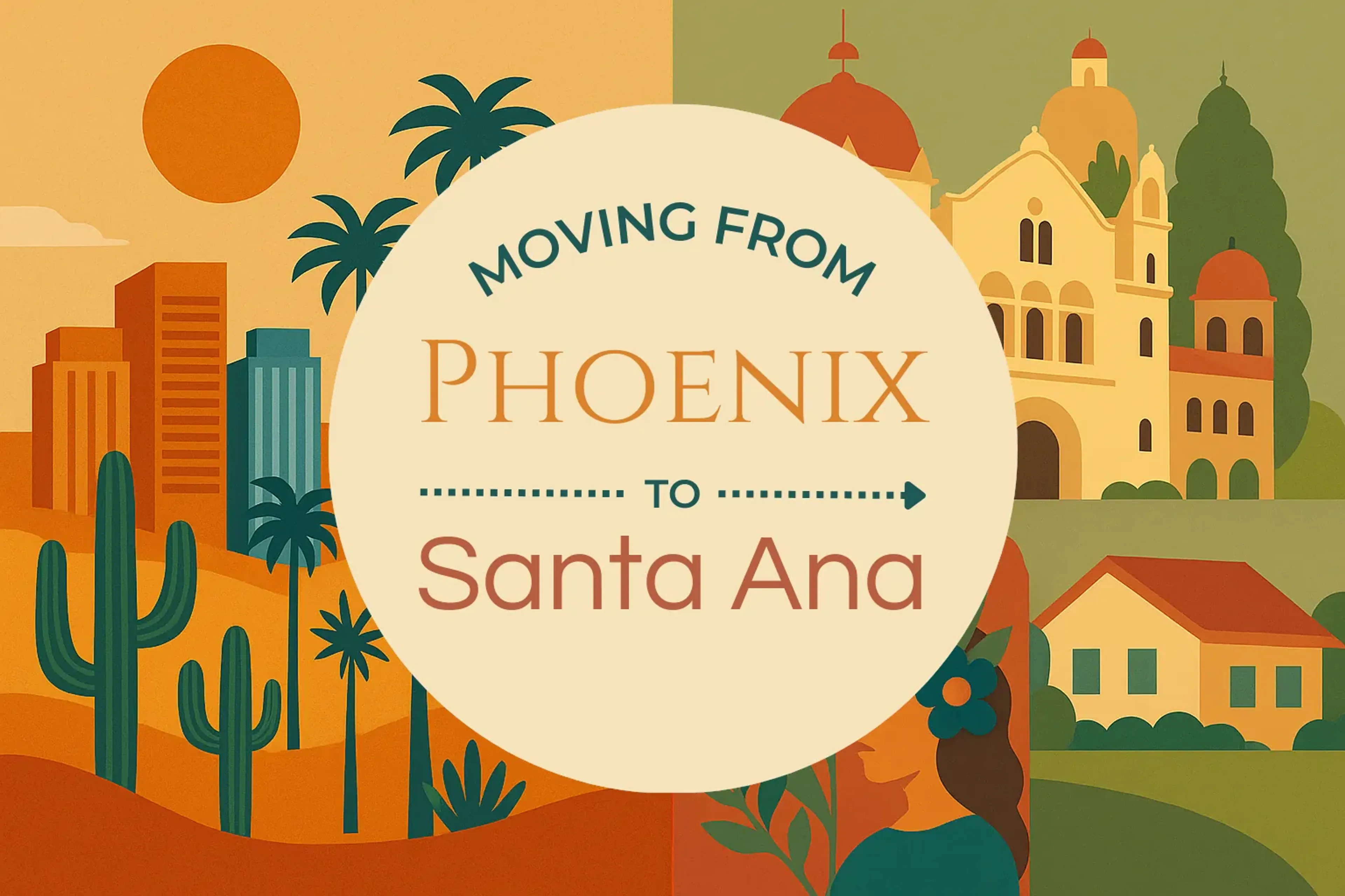 Side-by-side comparison of Phoenix to Santa Ana moving companies