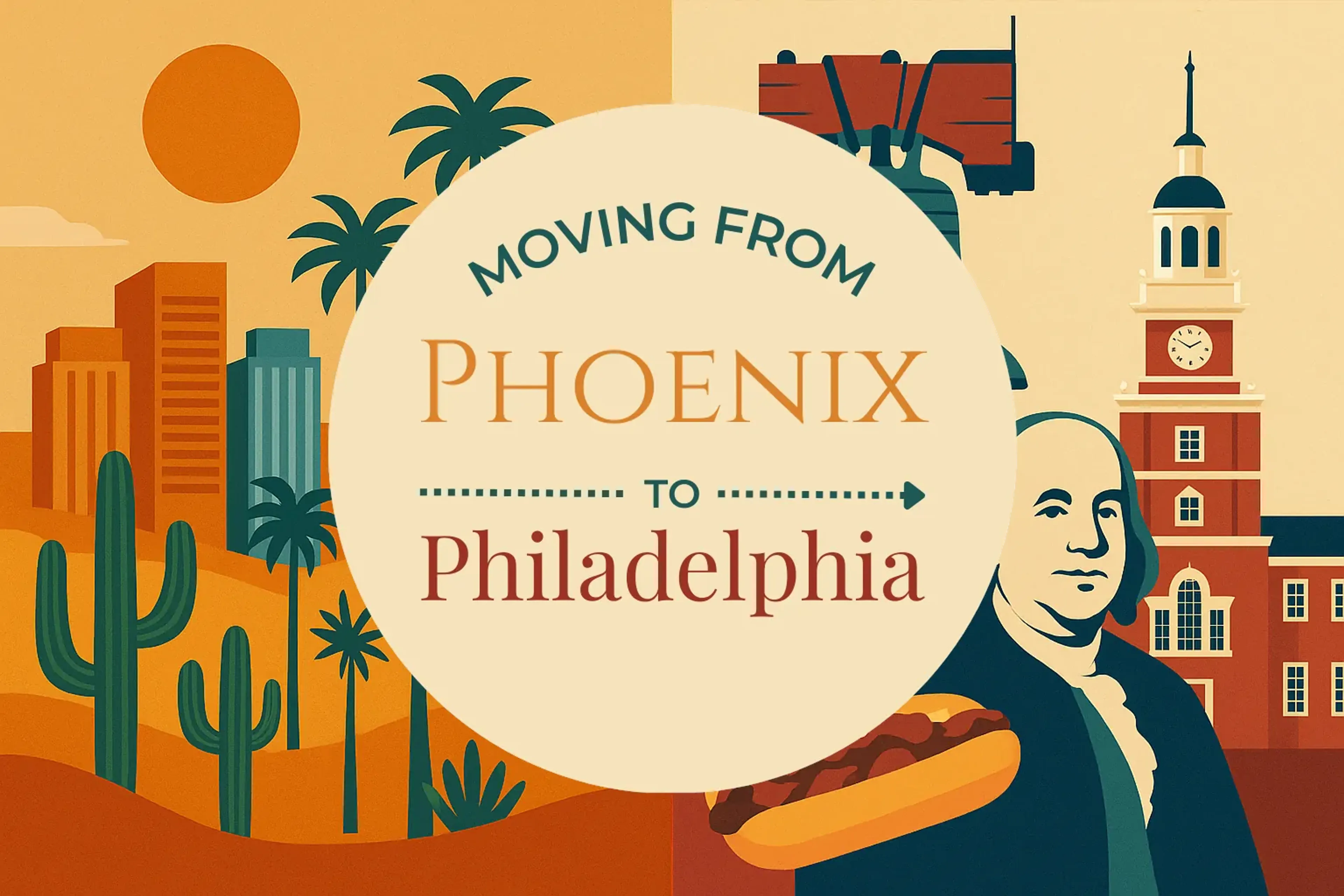 Side-by-side comparison of Phoenix to Philadelphia moving companies