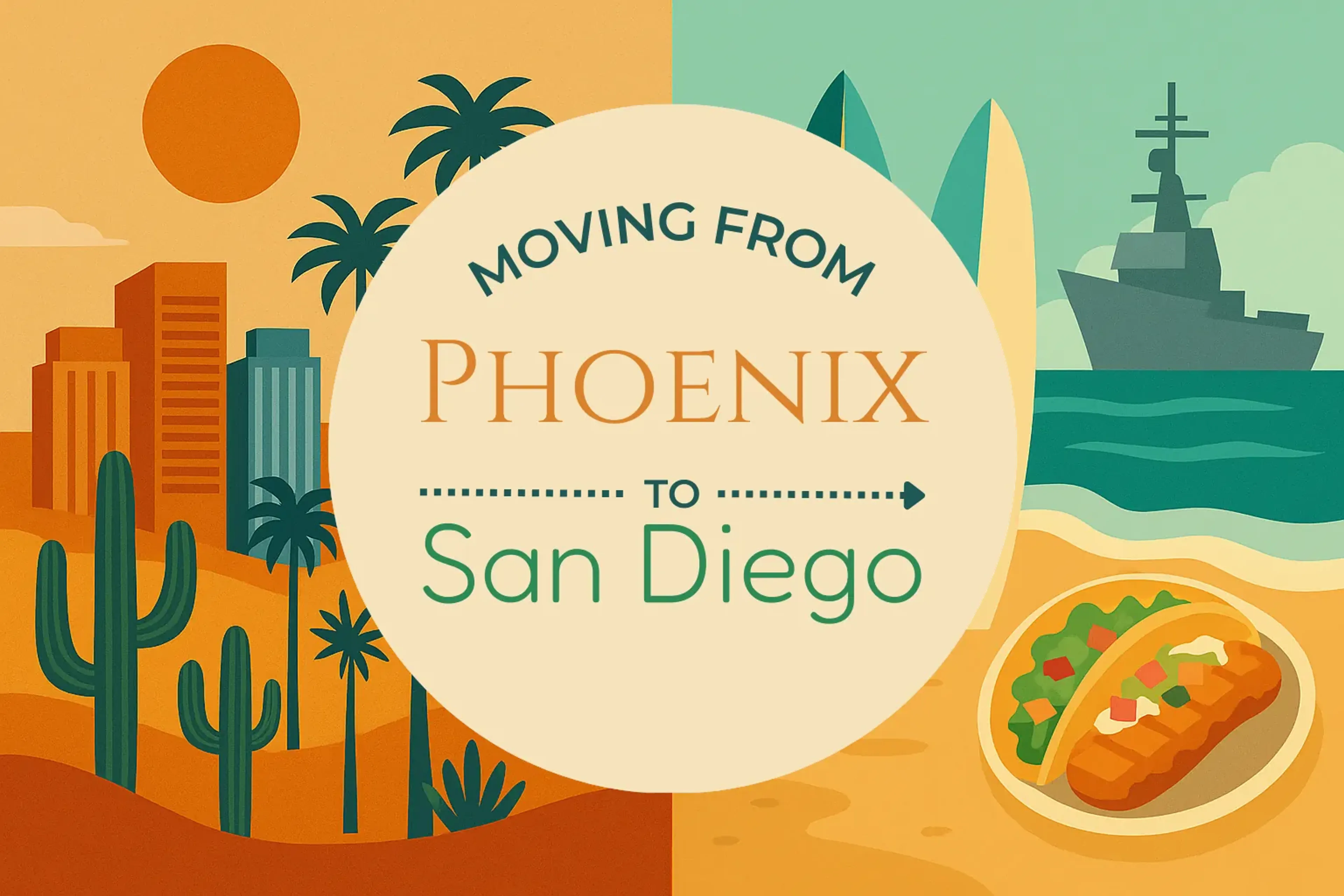 Side-by-side comparison of Phoenix to San Diego moving companies